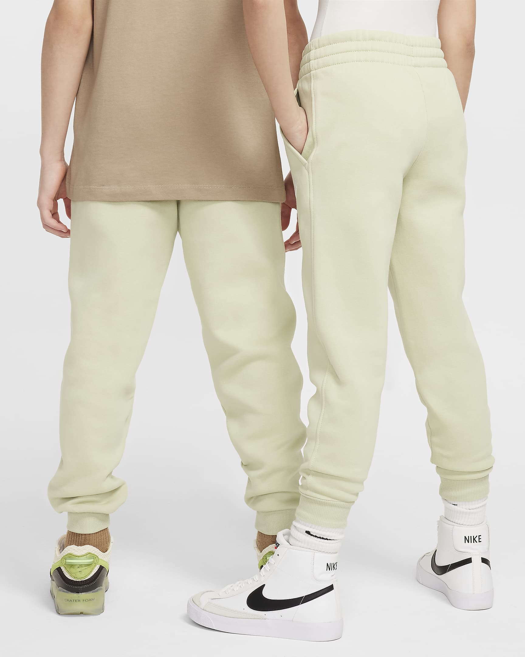 Nike Sportswear Club Fleece Big Kids' Joggers - Olive Aura/White