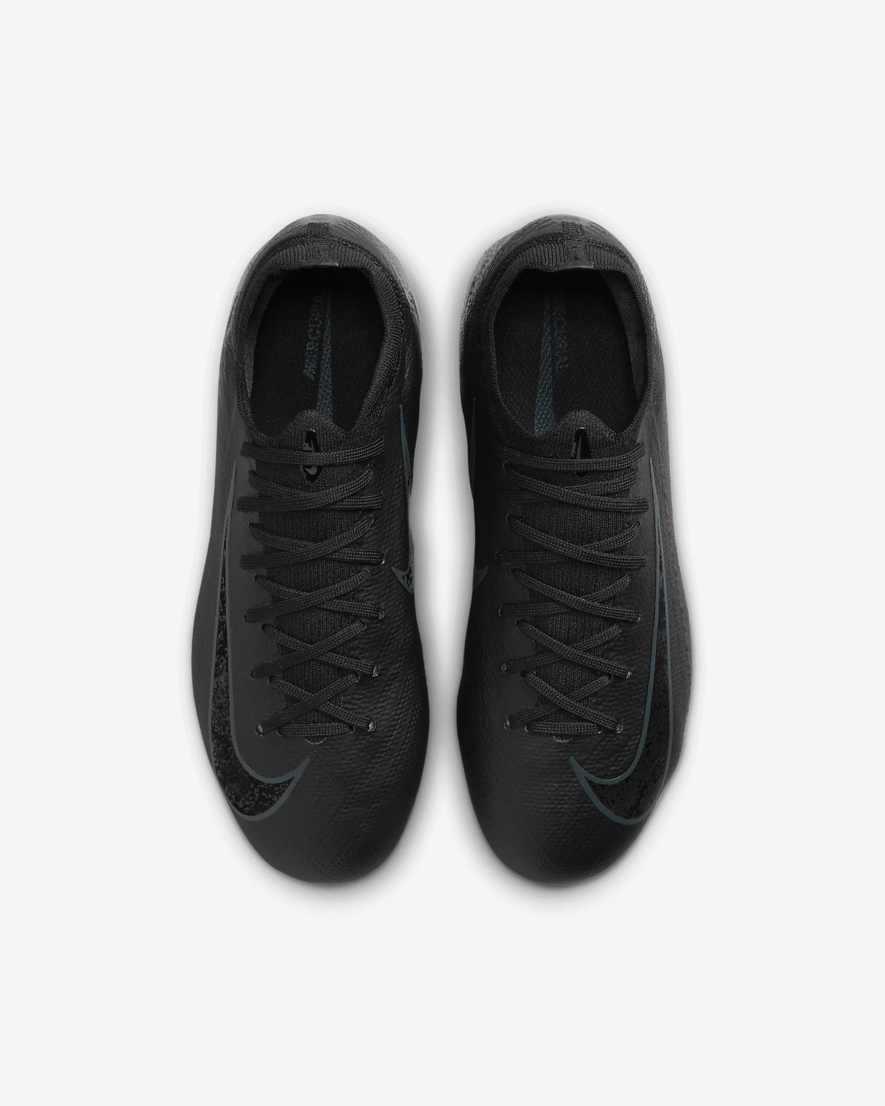 Tacos de fútbol de corte low para terrenos firmes para niños de preescolar y grandes Nike Jr. Mercurial Vapor 16 Pro - Negro/Jungla intenso/Negro