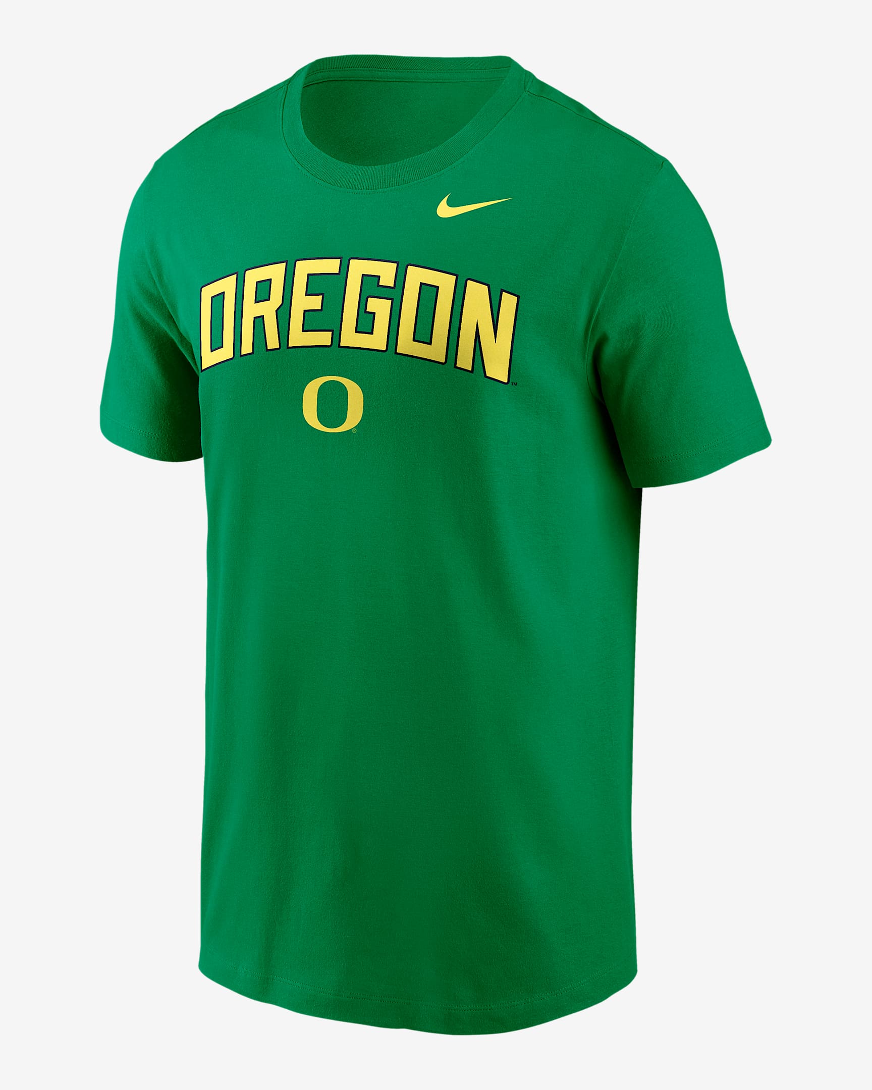 Playera universitaria Nike para hombre Oregon Primetime Arch Stack - Verde manzana