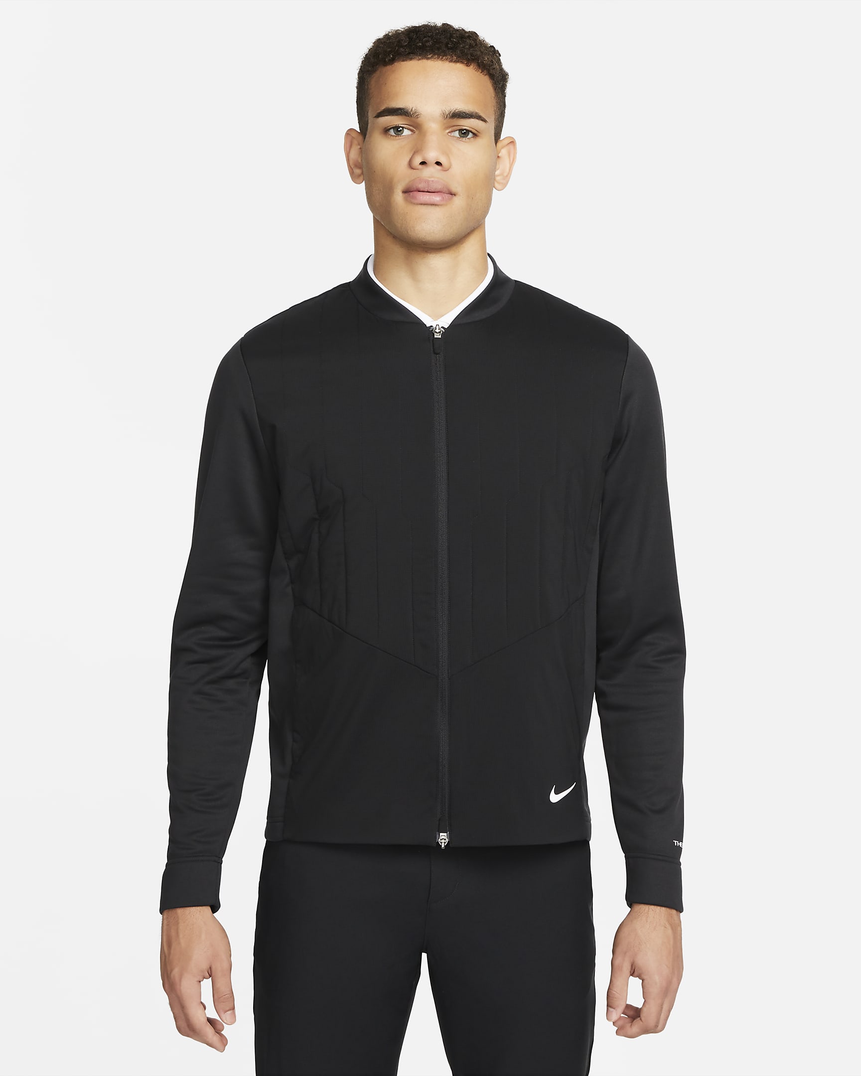 Nike Therma-FIT Repel Men's Full-Zip Golf Jacket - Black/White