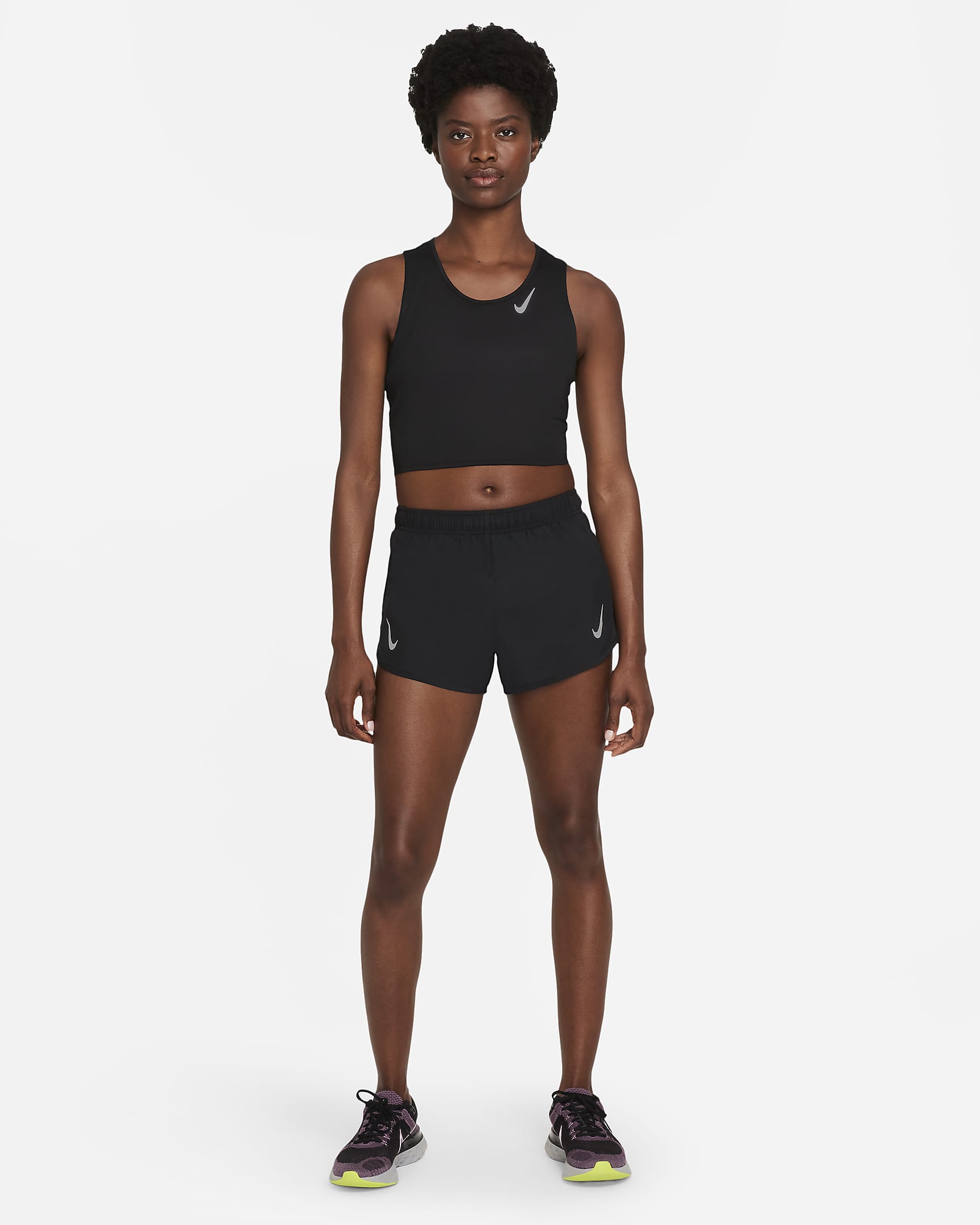 Kort löparlinne Nike Dri-FIT Race för kvinnor - Svart