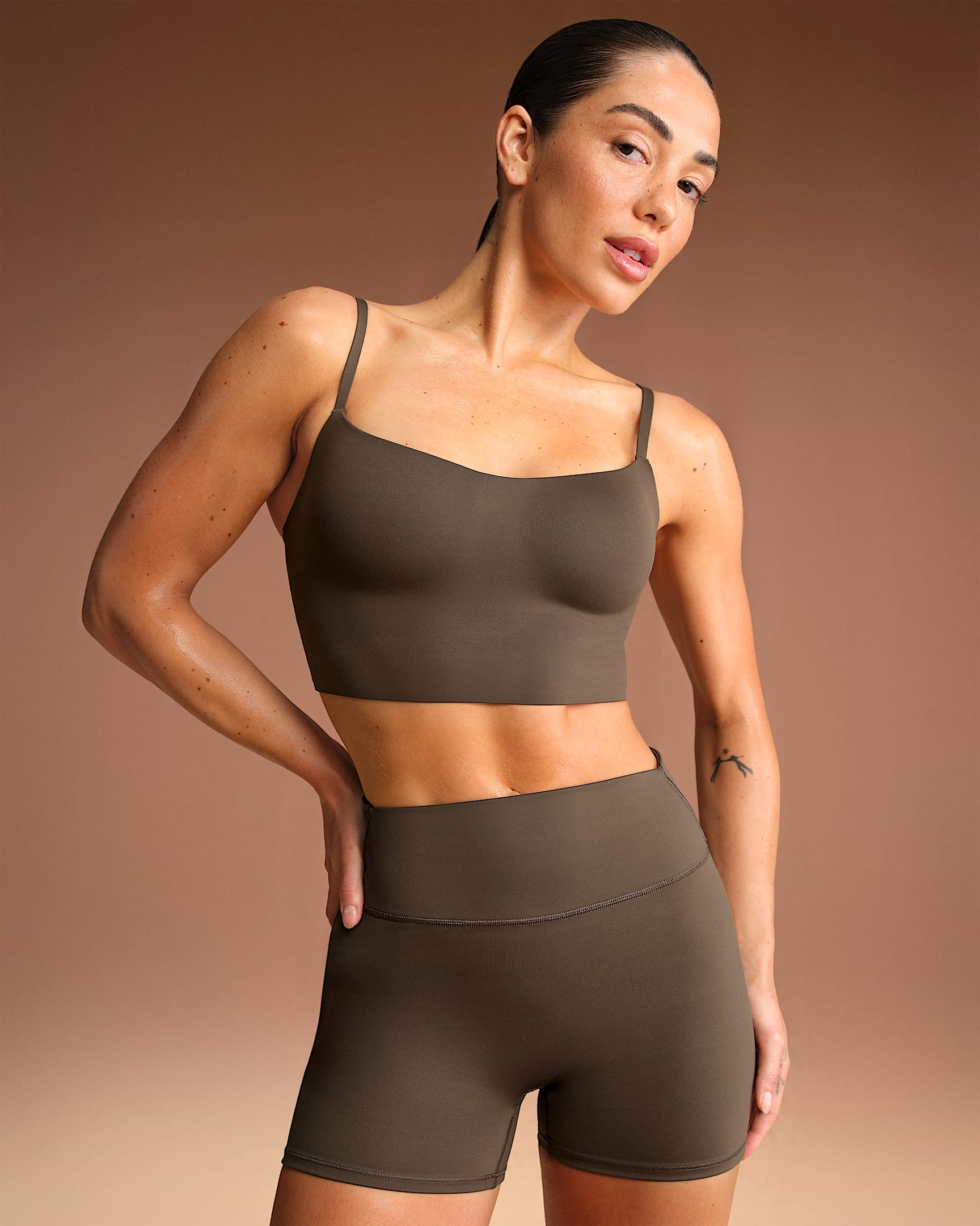 NikeSKIMS Matte Women's Cami Longline Bra - NSKM Dark Sepia