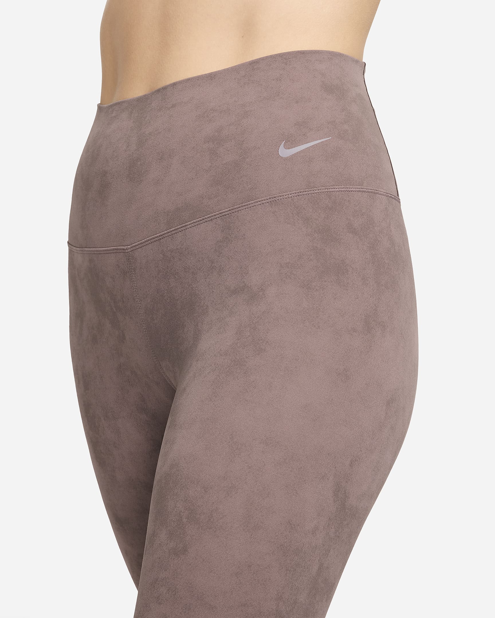 Nike Zenvy Tie-Dye Women's Gentle-Support High-Waisted 7/8 Leggings - Smokey Mauve/Black