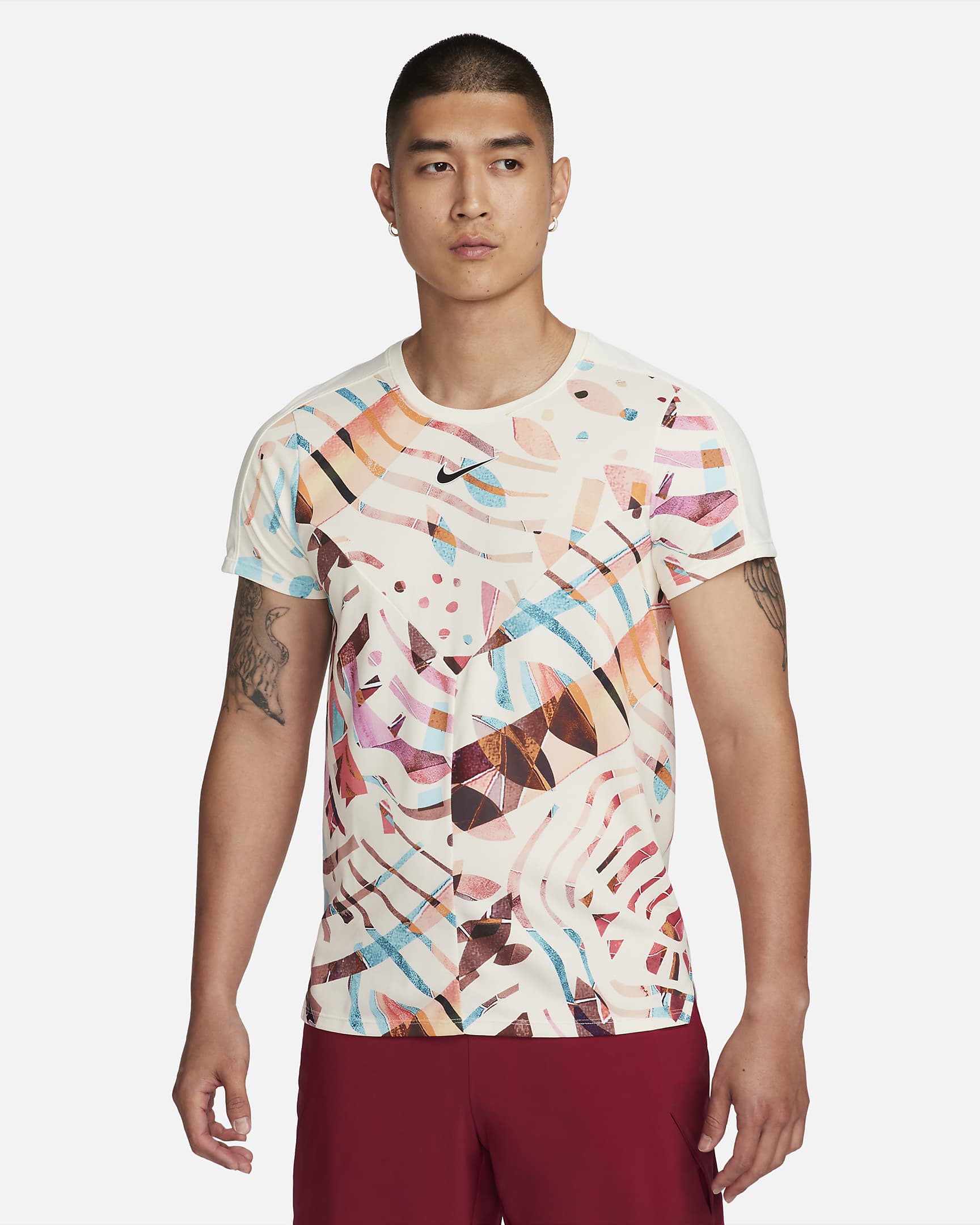 ナイキコート Dri-FIT スラム メンズ テニストップ - ココナッツミルク/ブラック