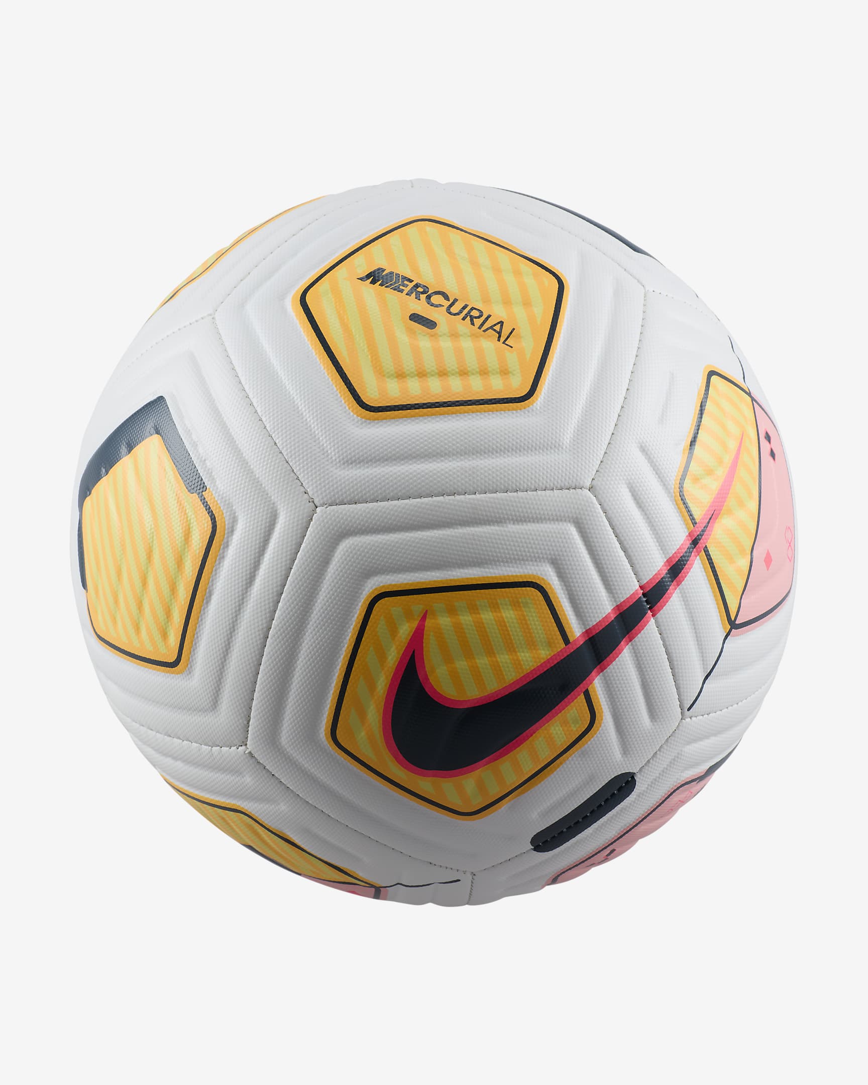 Ballon Nike Football Kylian Mbappé Academy - Blanc/Light Laser Orange/Hyper Pink