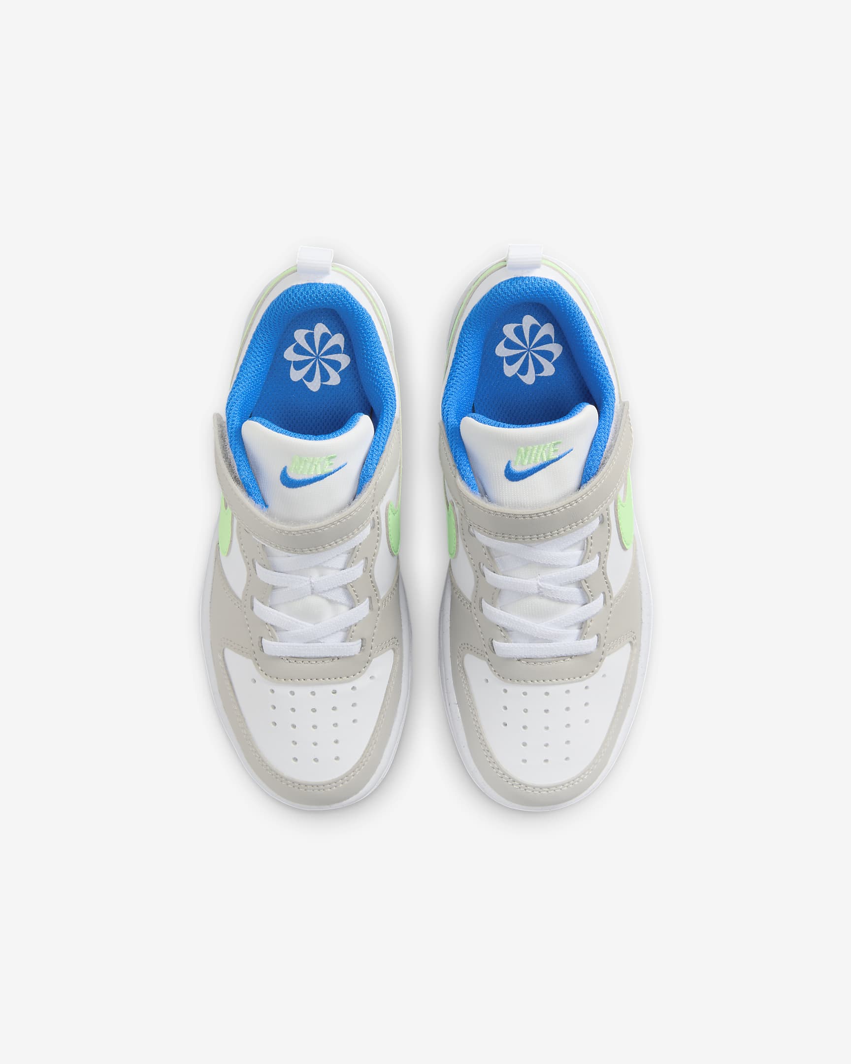 Nike Court Borough Low Recraft Younger Kids' Shoes - Light Iron Ore/White/Photo Blue/Vapour Green