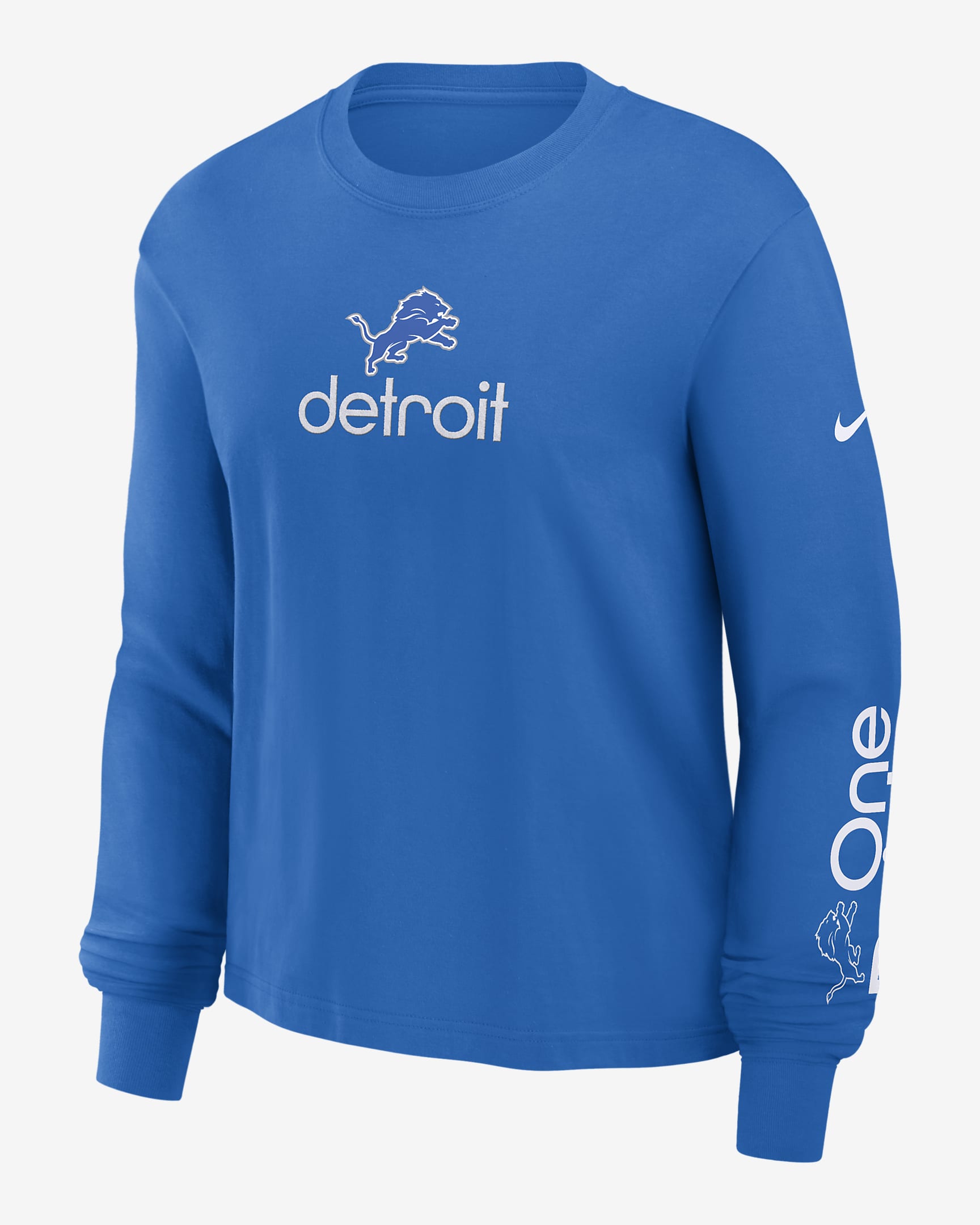 Detroit Lions Boxy Women's Nike NFL Long-Sleeve T-Shirt - Blue