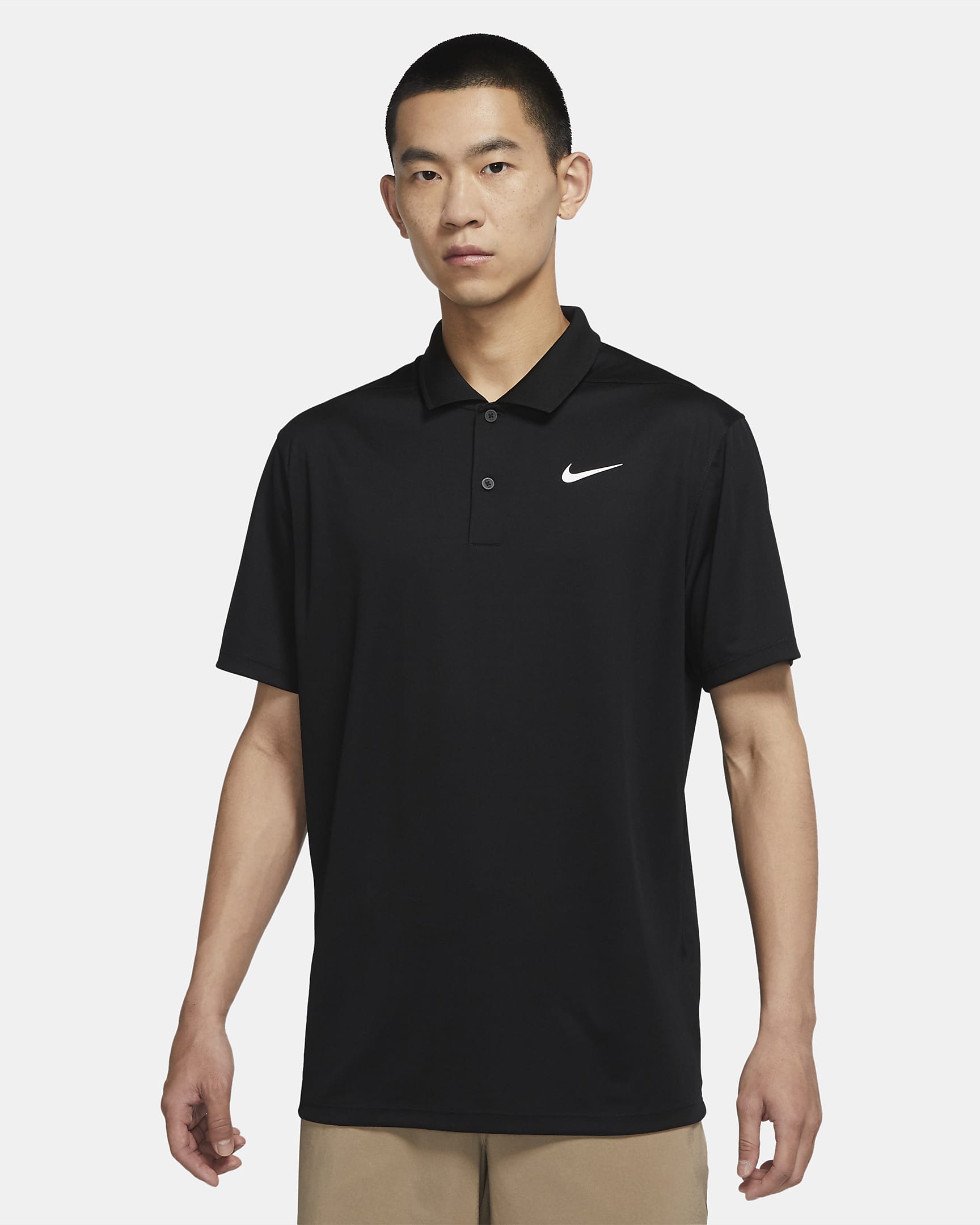 Nike Dri-FIT Victory Men's Golf Polo - Black/White