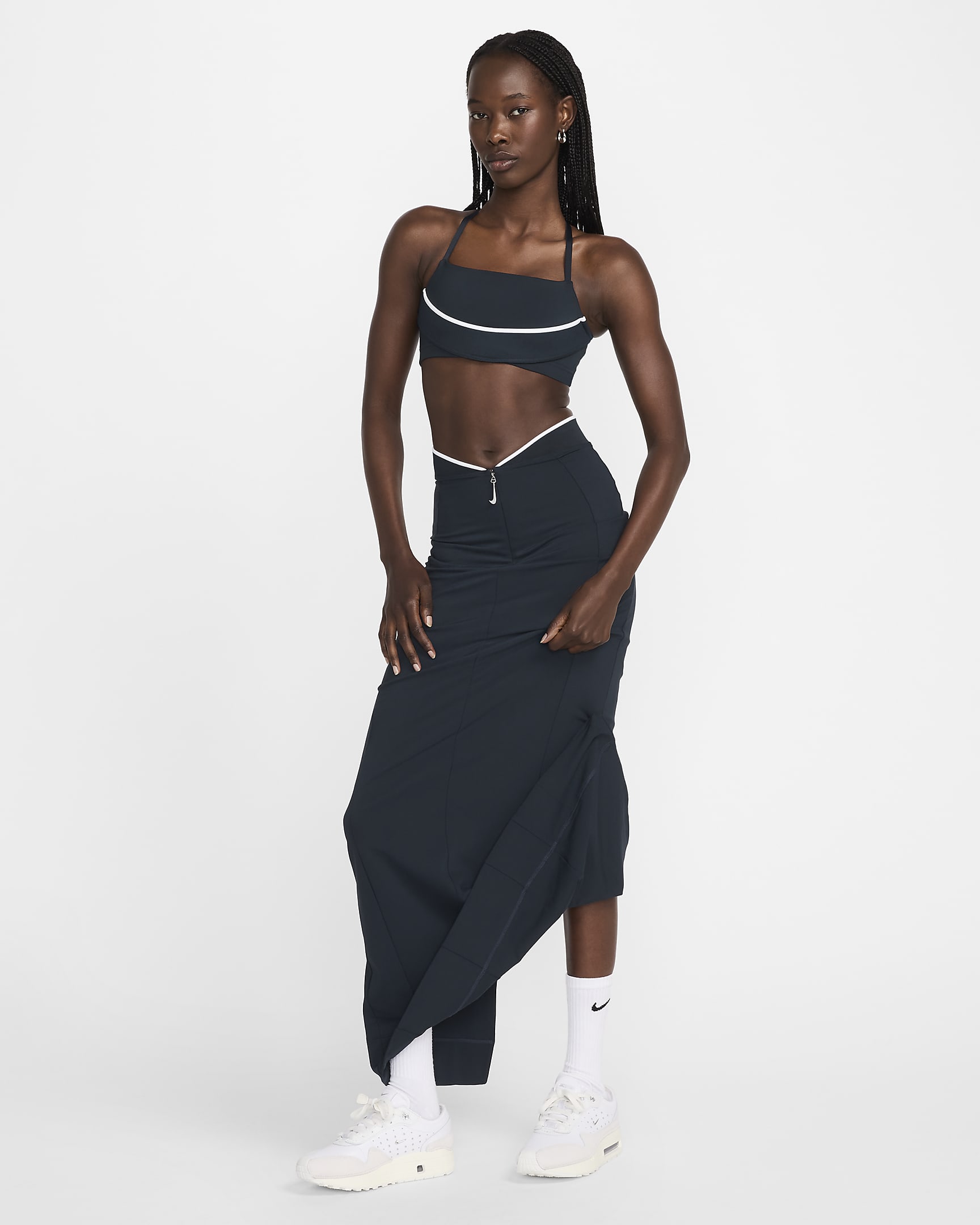 Nike x Jacquemus női szoknya - Dark Obsidian/Fehér