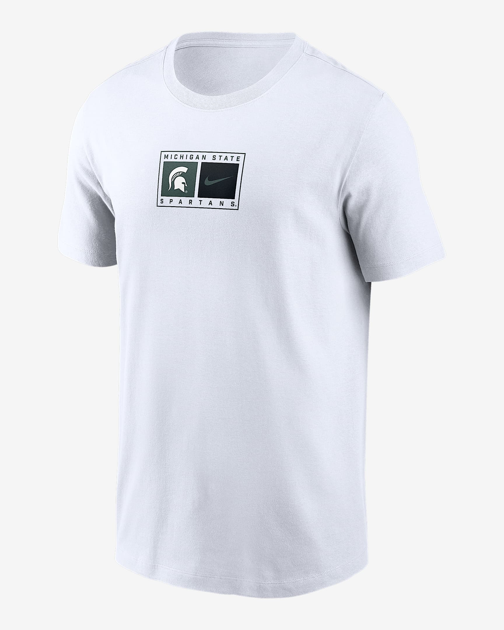 Michigan State Campus Logo Swoosh Men's Nike College T-Shirt - White
