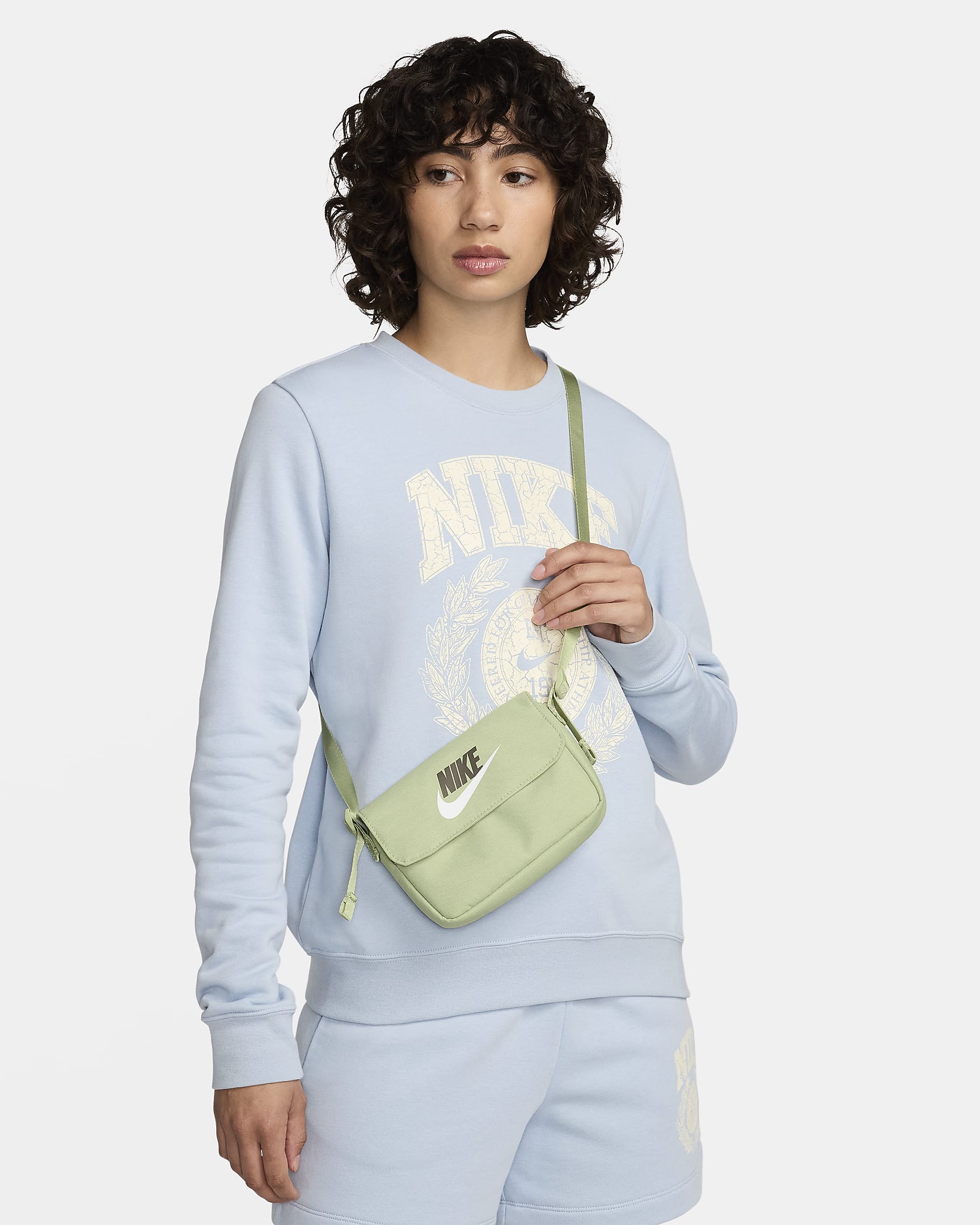 Nike Kids' Cross-Body Bag (1L) - Olive Aura/Olive Aura/White