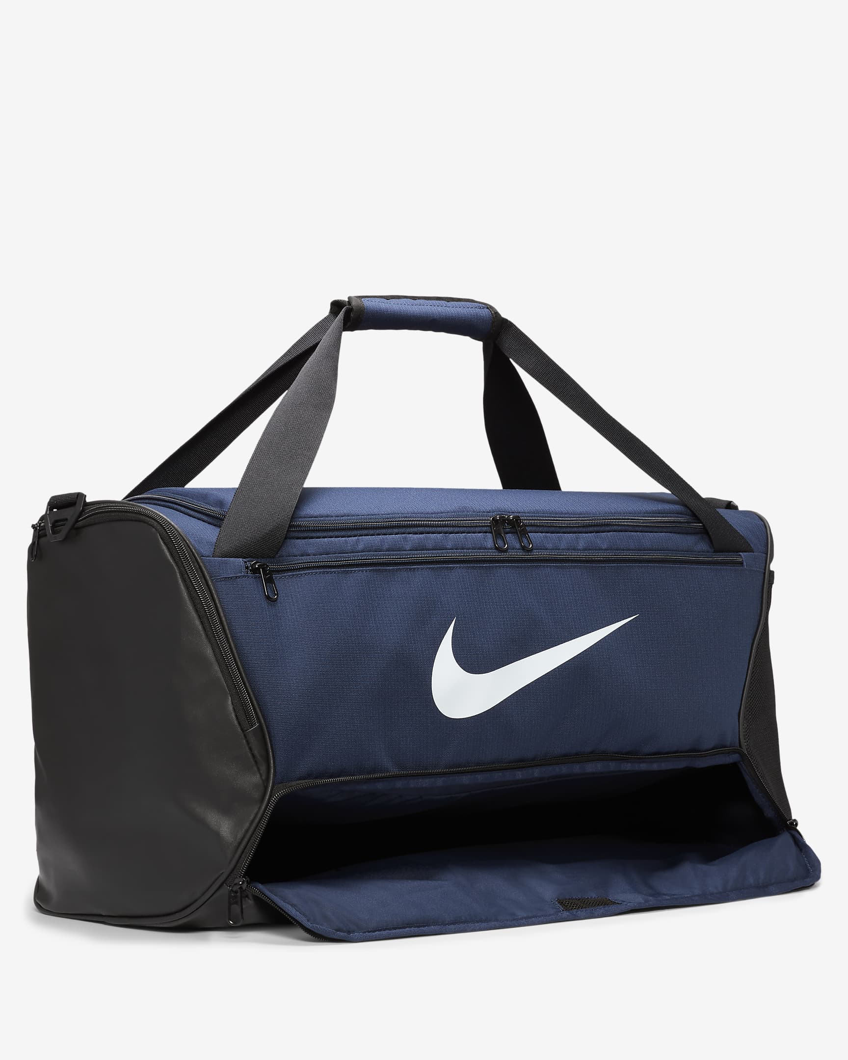 Nike Brasilia 9.5 Training Duffel Bag (Medium, 60L) - Midnight Navy/Black/White