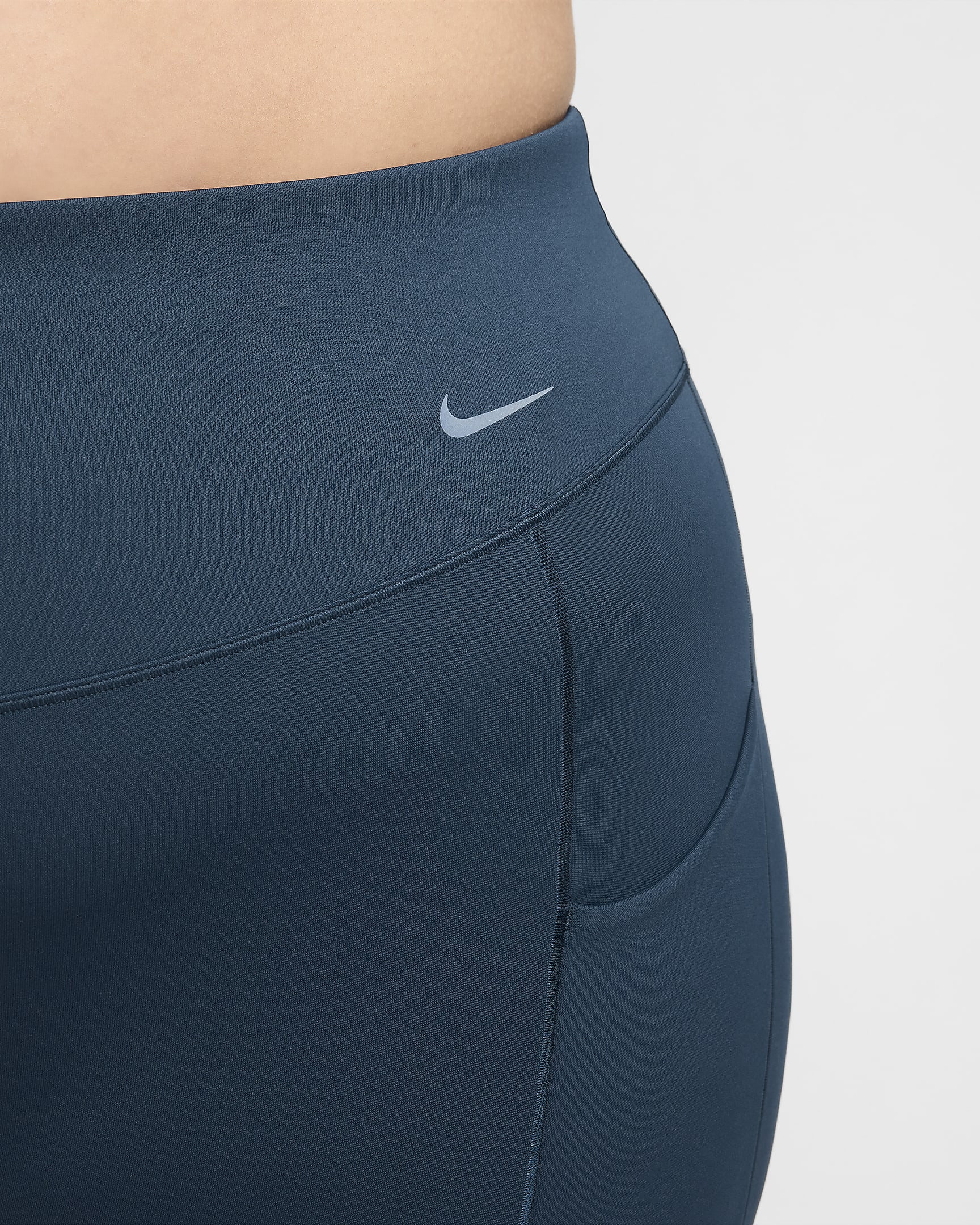 Nike Universa 女款中度支撐型高腰口袋九分內搭褲 (加大尺寸) - Armory Navy/黑色