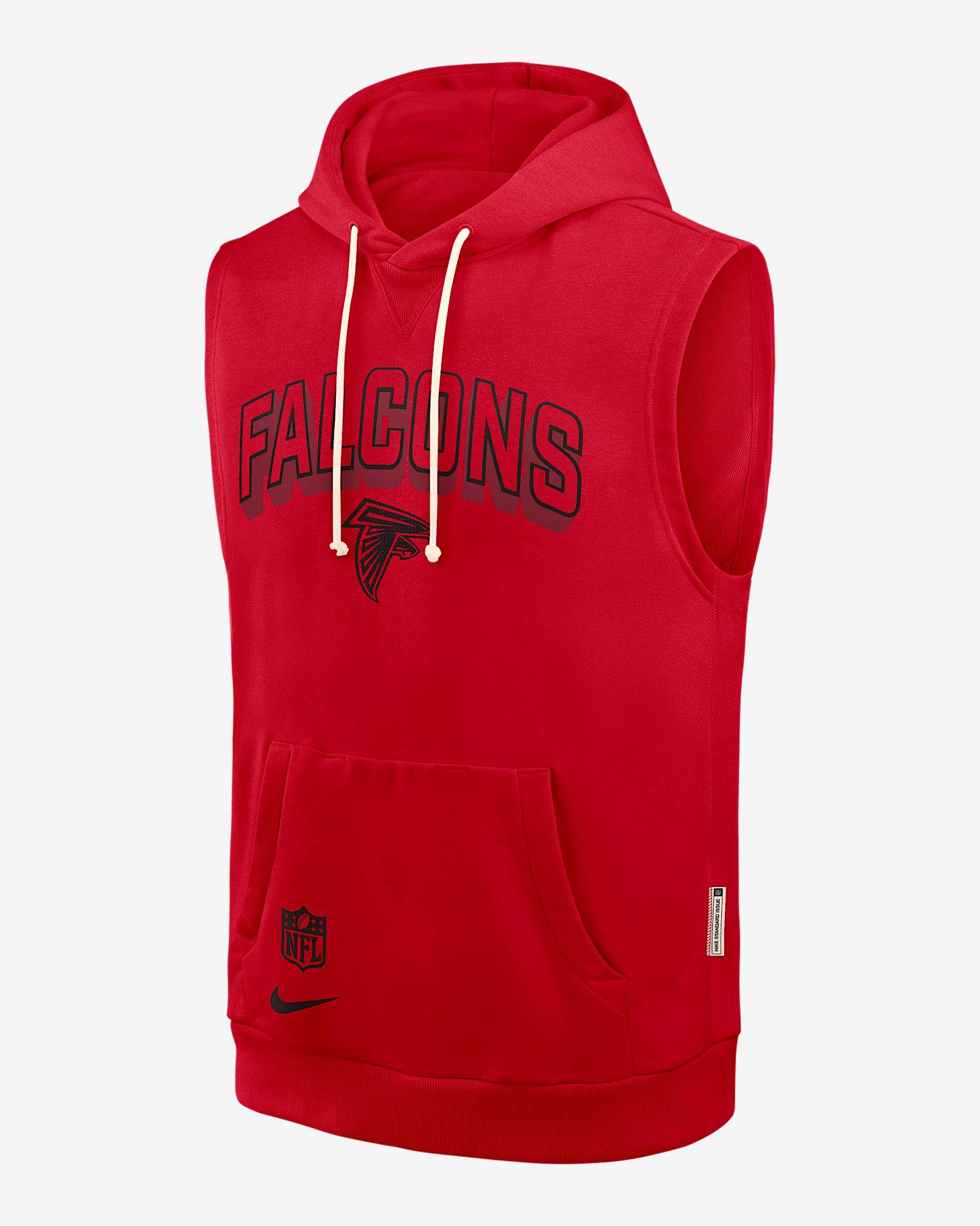 Sudadera con gorro sin cierre sin mangas Nike Dri-FIT de la NFL para hombre Atlanta Falcons Sideline - Rojo