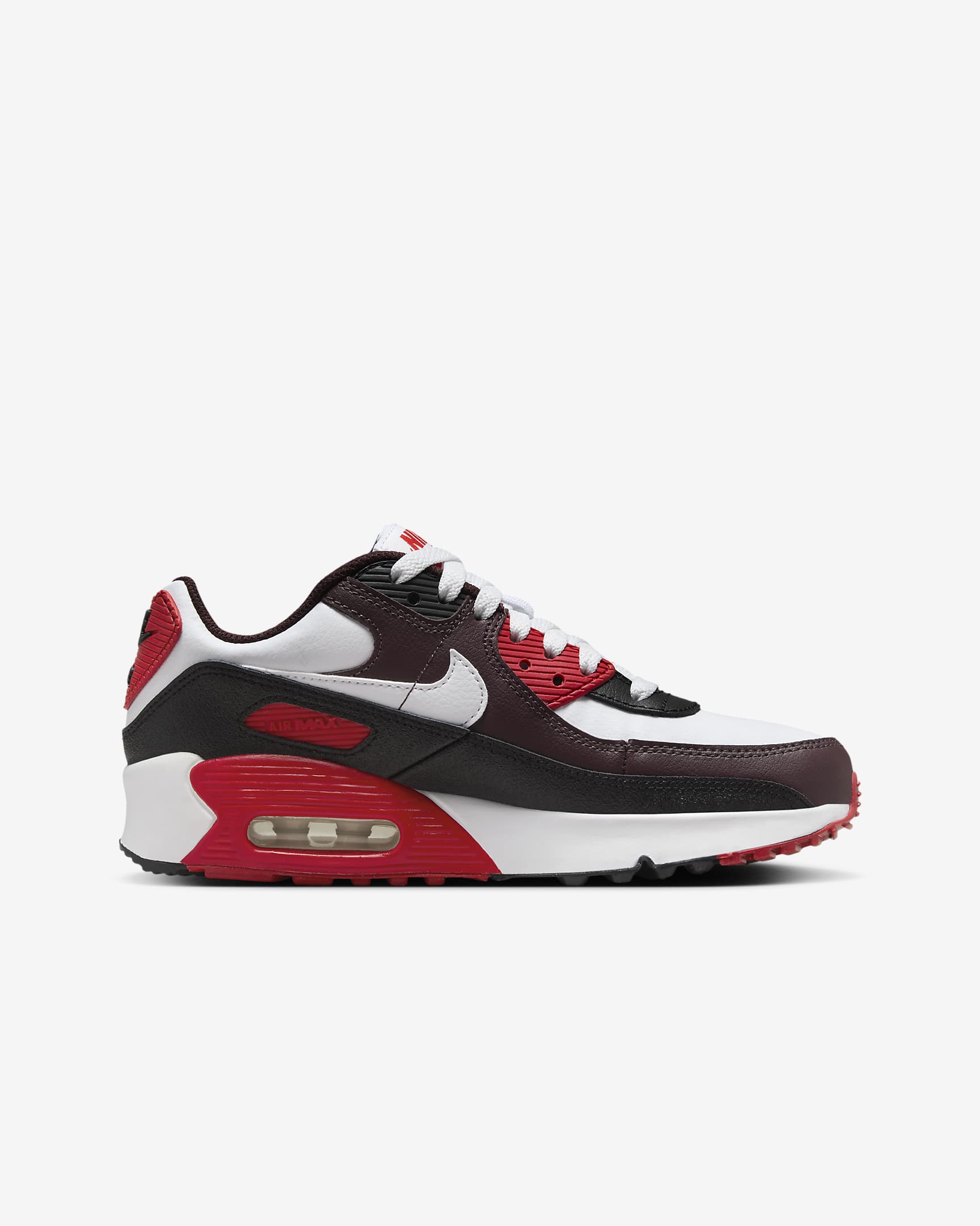 Nike Air Max 90 Genç Çocuk Ayakkabısı - Burgundy Crush/Siyah/University Red/Beyaz