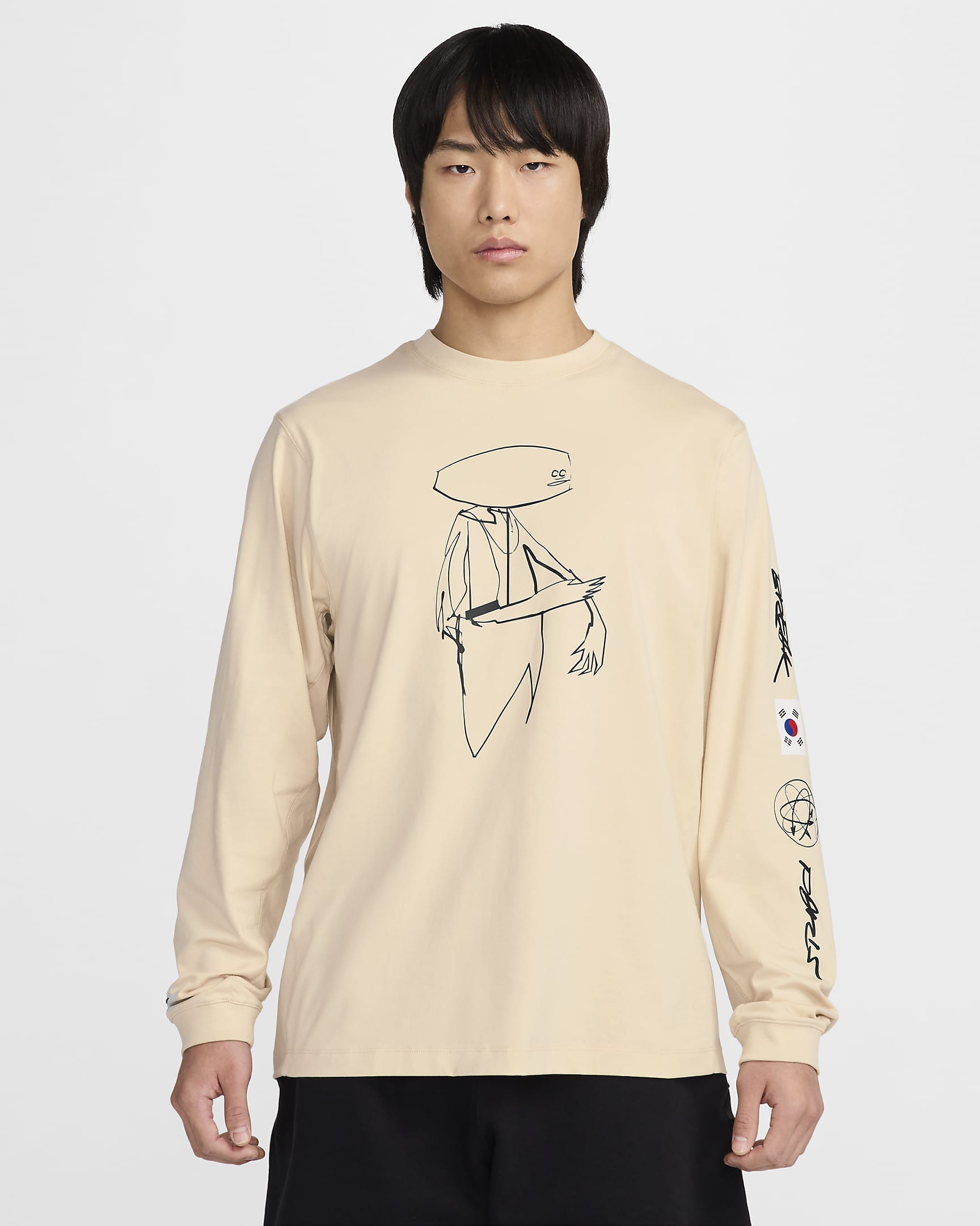 Korea Men's Nike Dri-FIT ADV Long-Sleeve Top - Sanddrift/Black