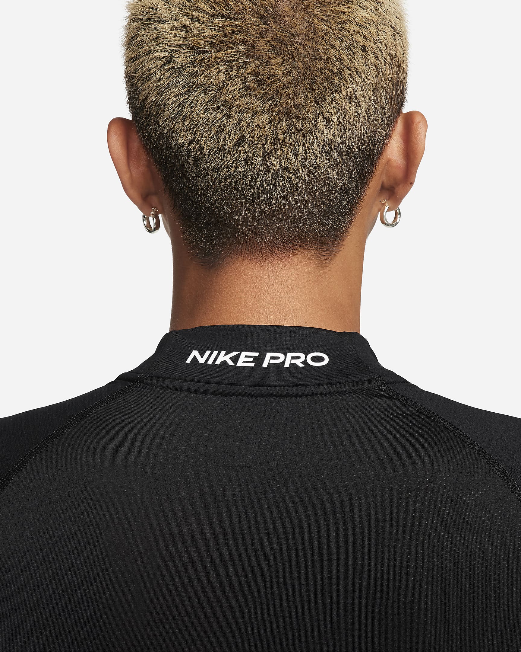 Nike Pro Men's Dri-FIT Warm Long-Sleeve Fitness Mock - Black/White