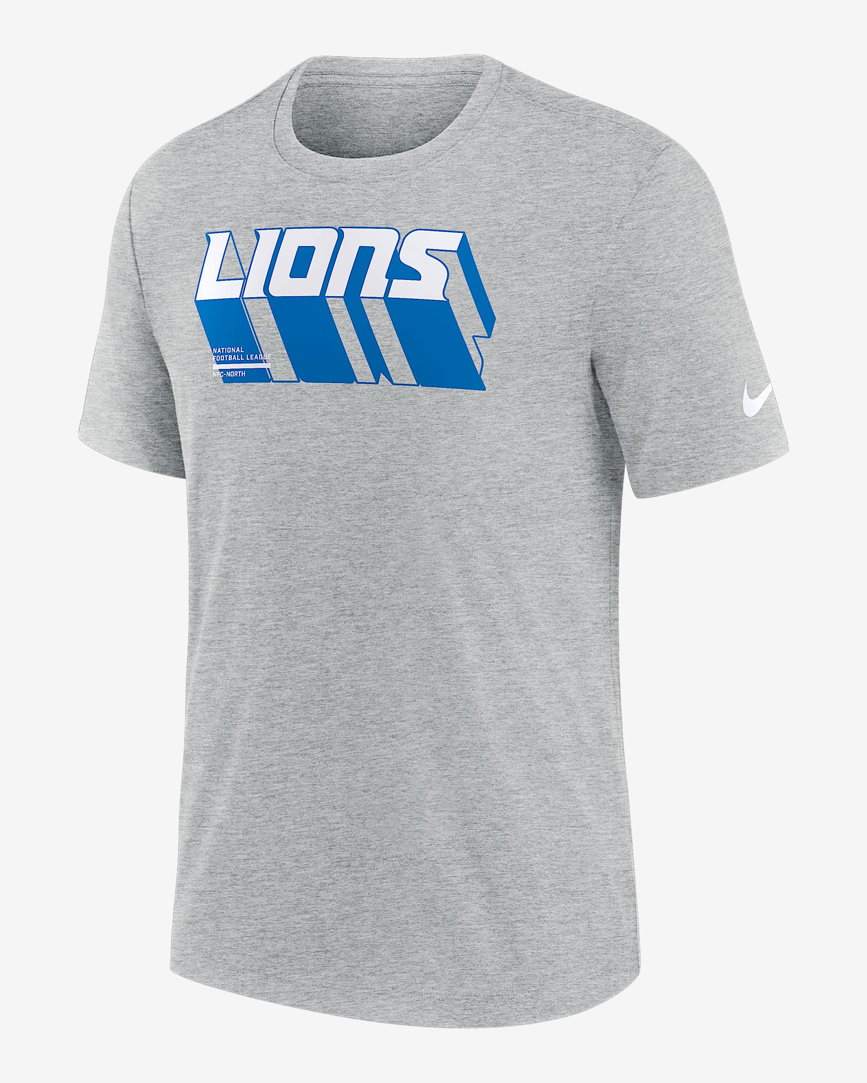 Detroit Lions Long Pass Men's Nike NFL T-Shirt - Grey Heather