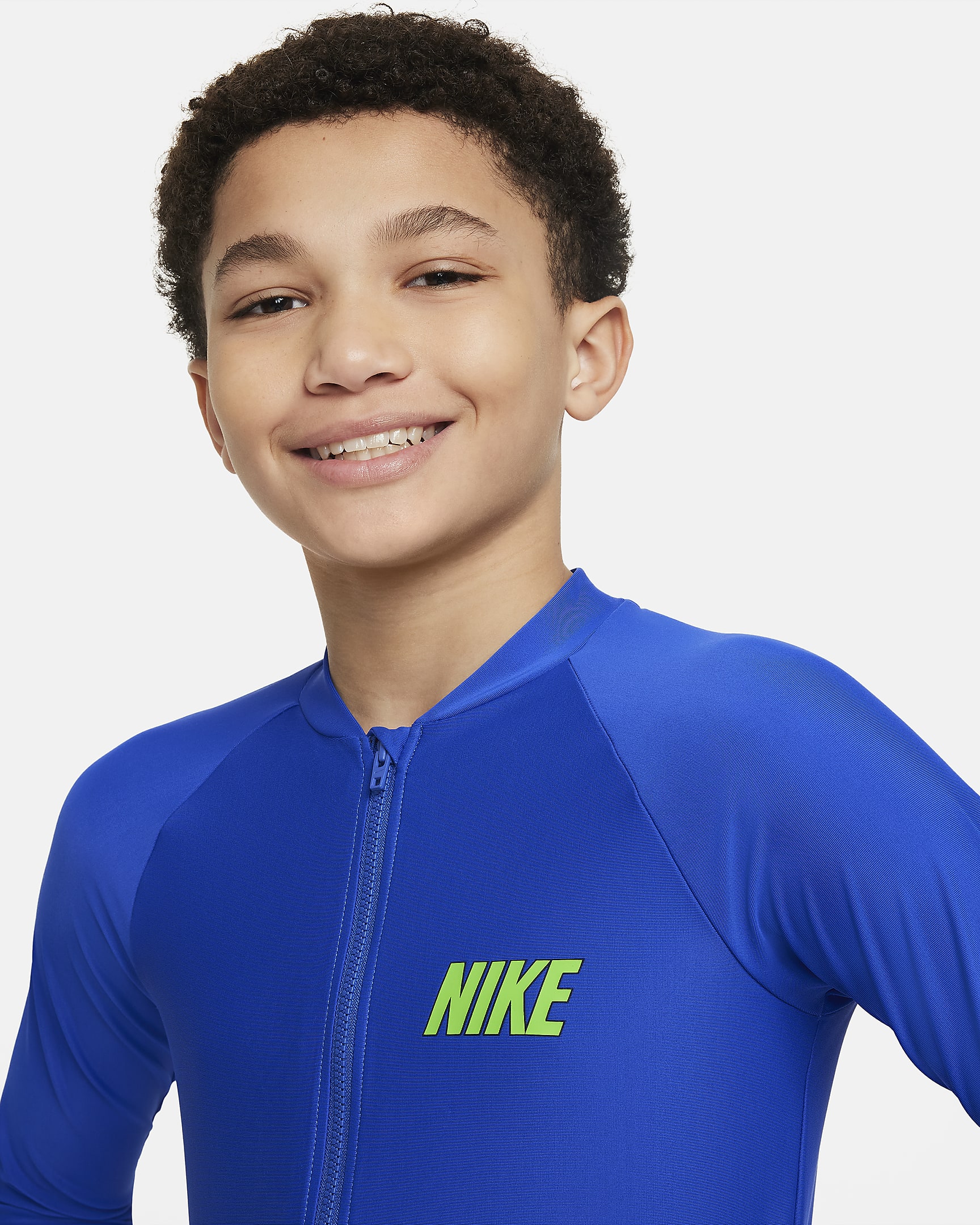 Nike Swim 3-D Swoosh Big Kids' (Boys') Long-Sleeve Zip Hydroguard. Nike.com