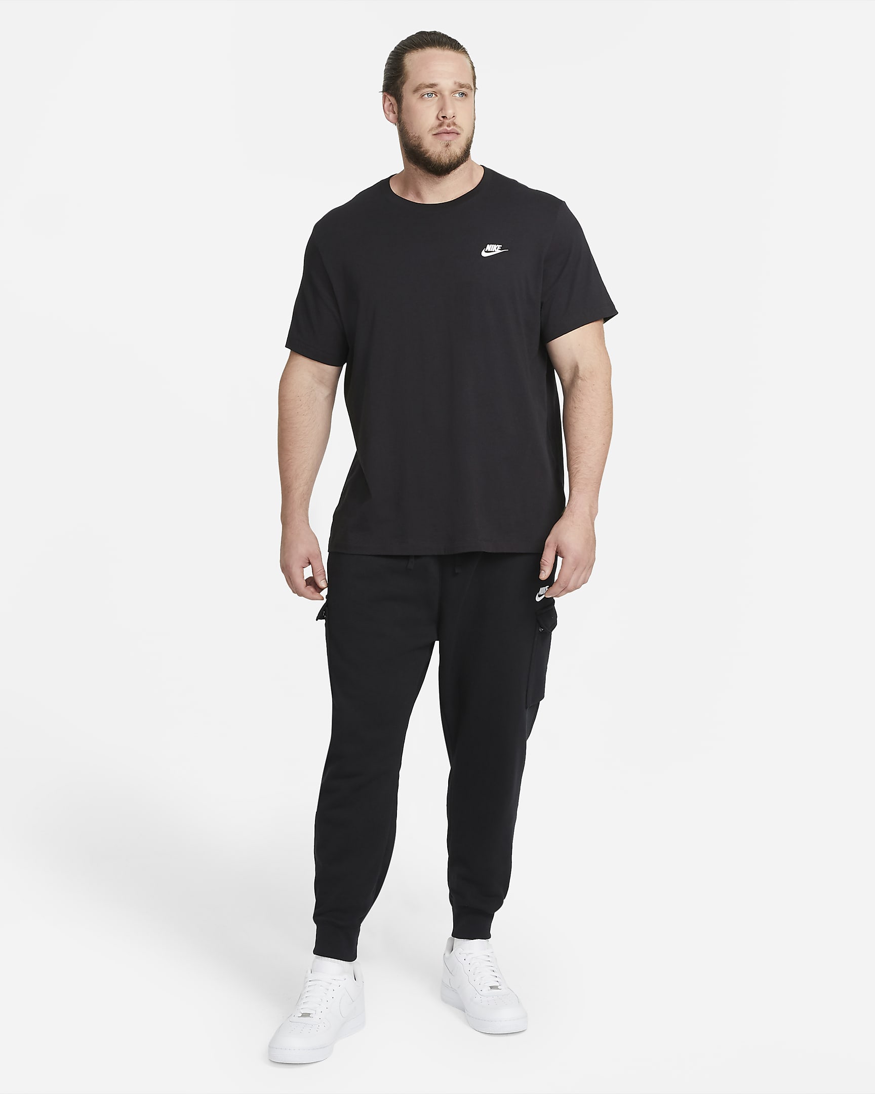 Ανδρικό T-Shirt Nike Sportswear Club - Μαύρο/Λευκό