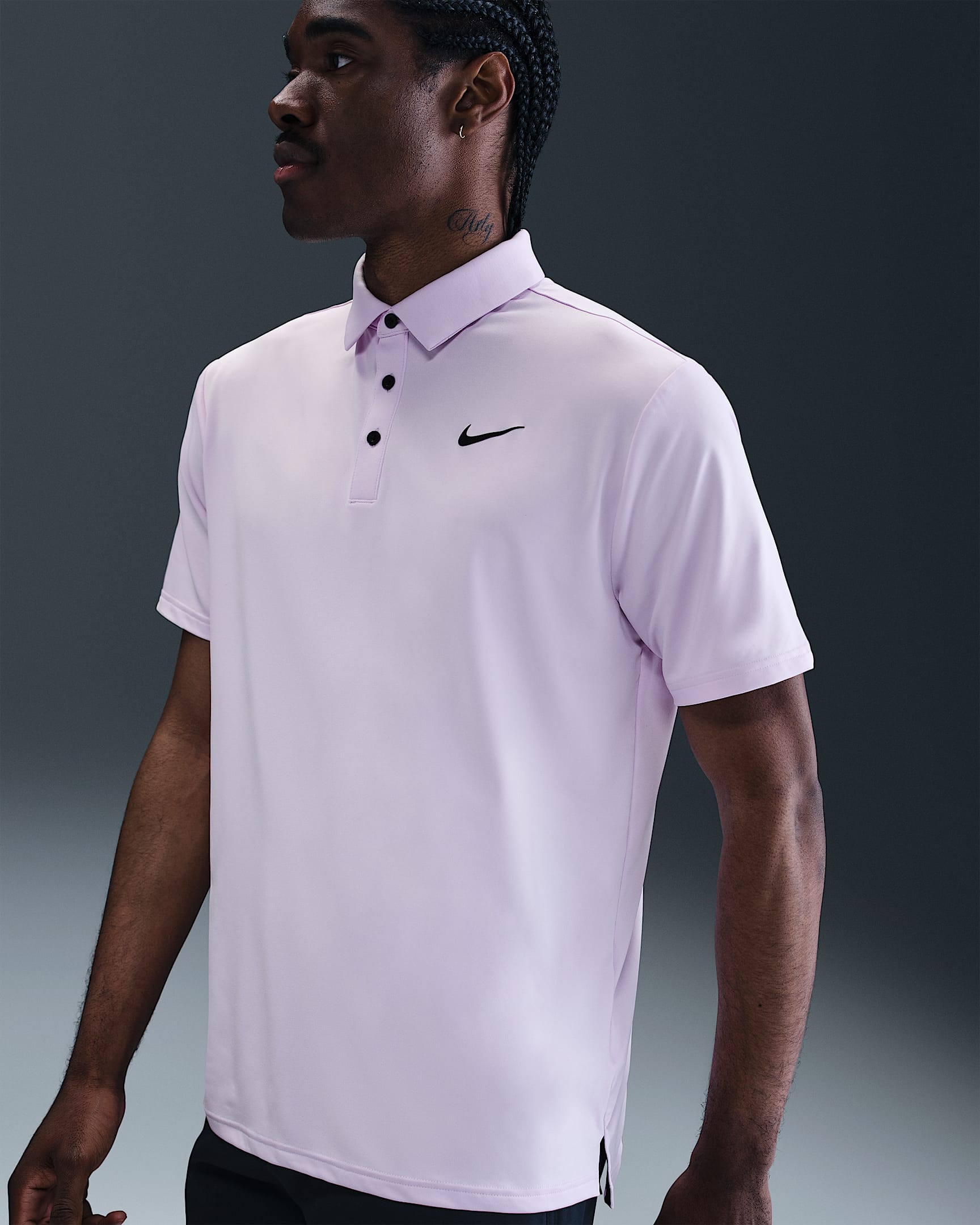 Nike Tour Golf-Poloshirt mit Dri-FIT-Techonologie (Herren) - Barely Grape/Schwarz