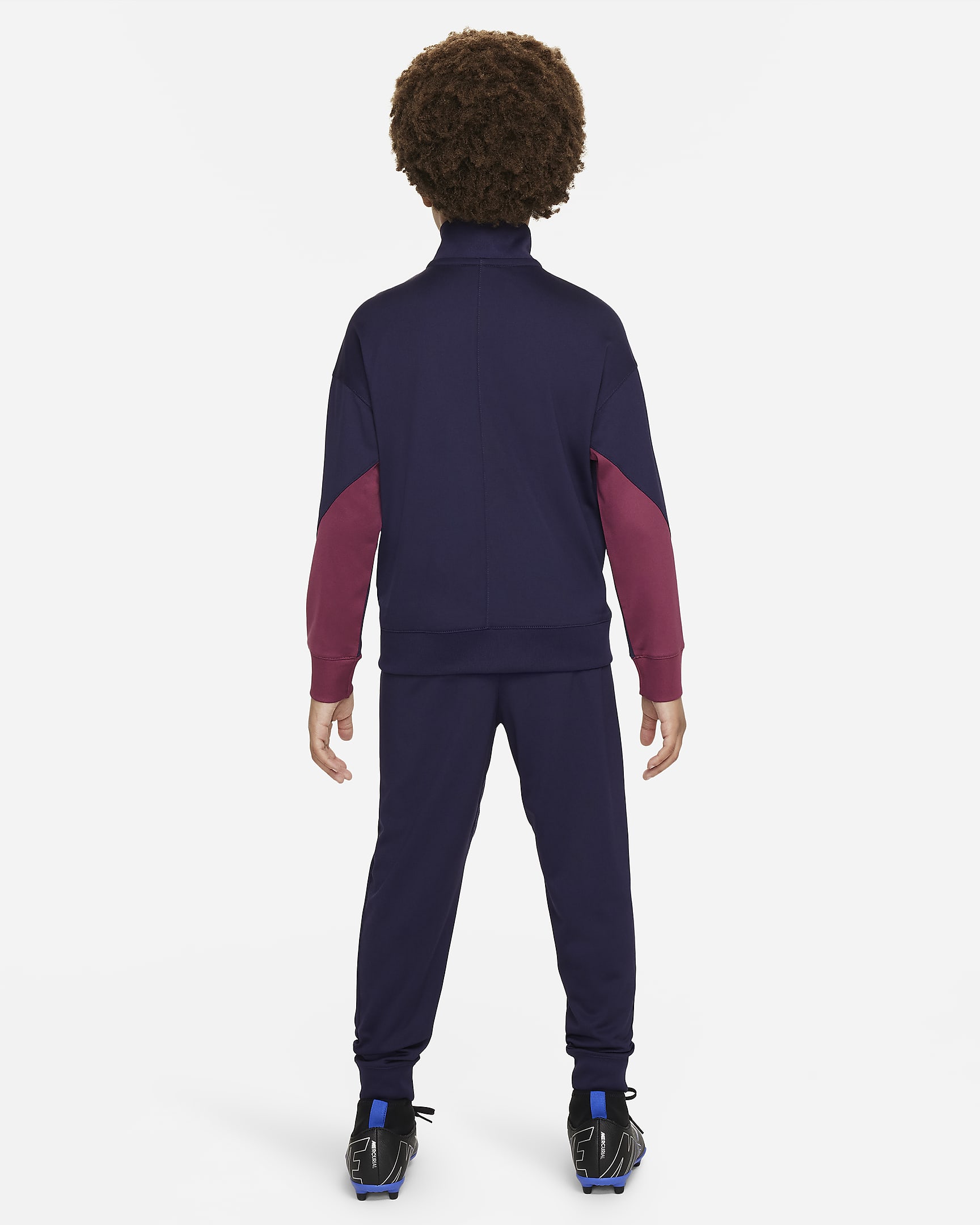 Maskinstrikket England Strike Nike Dri-FIT-fodboldtracksuit til mindre børn - Purple Ink/Rosewood/hvid