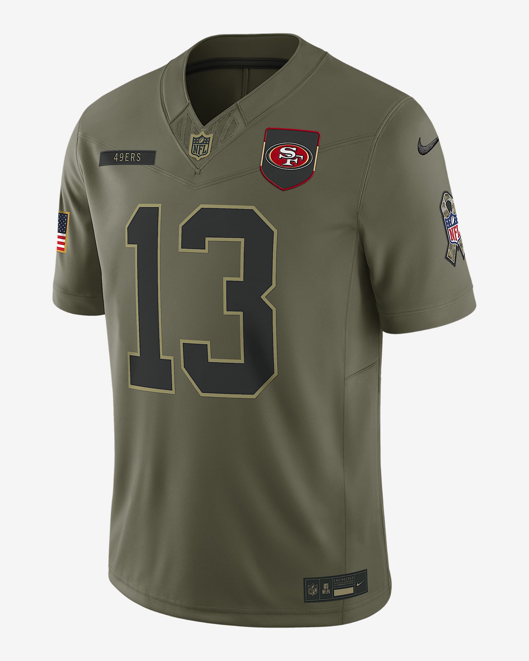 Brock Purdy San Francisco 49ers Salute to Service Men's Nike Dri-FIT NFL Limited Jersey - Medium Olive