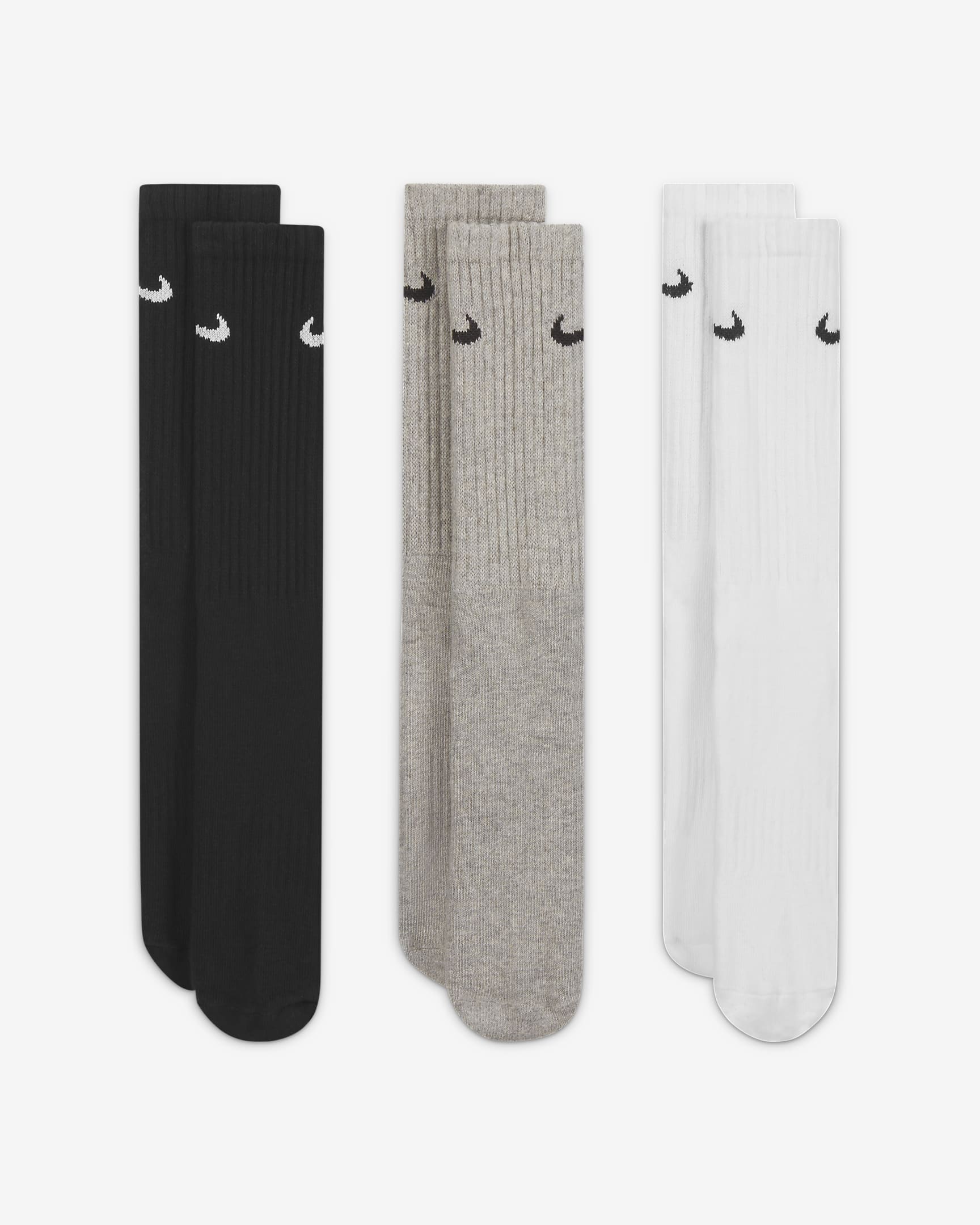 Středně vysoké tréninkové ponožky Nike Cushioned (3 páry). Nike CZ