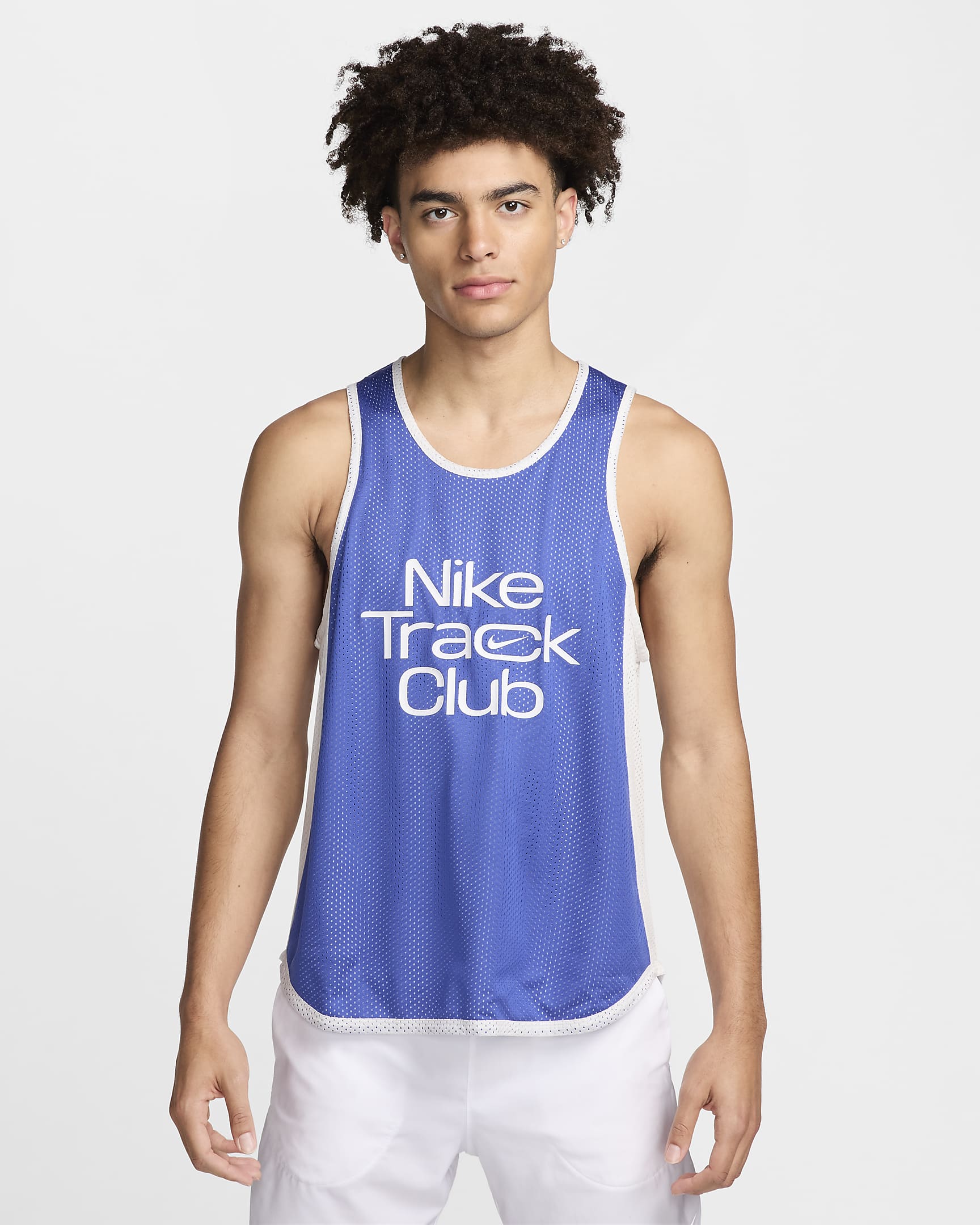 Nike Track Club Men's Dri-FIT Running Singlet - Astronomy Blue/Summit White/Summit White