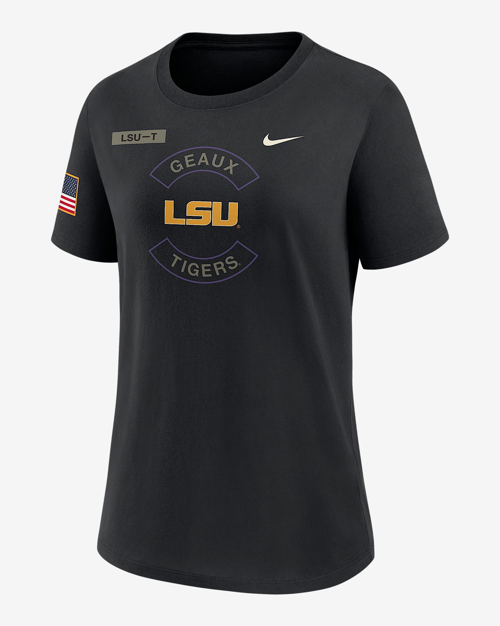 LSU Military Appreciation Women's Nike Dri-FIT College T-Shirt - Black