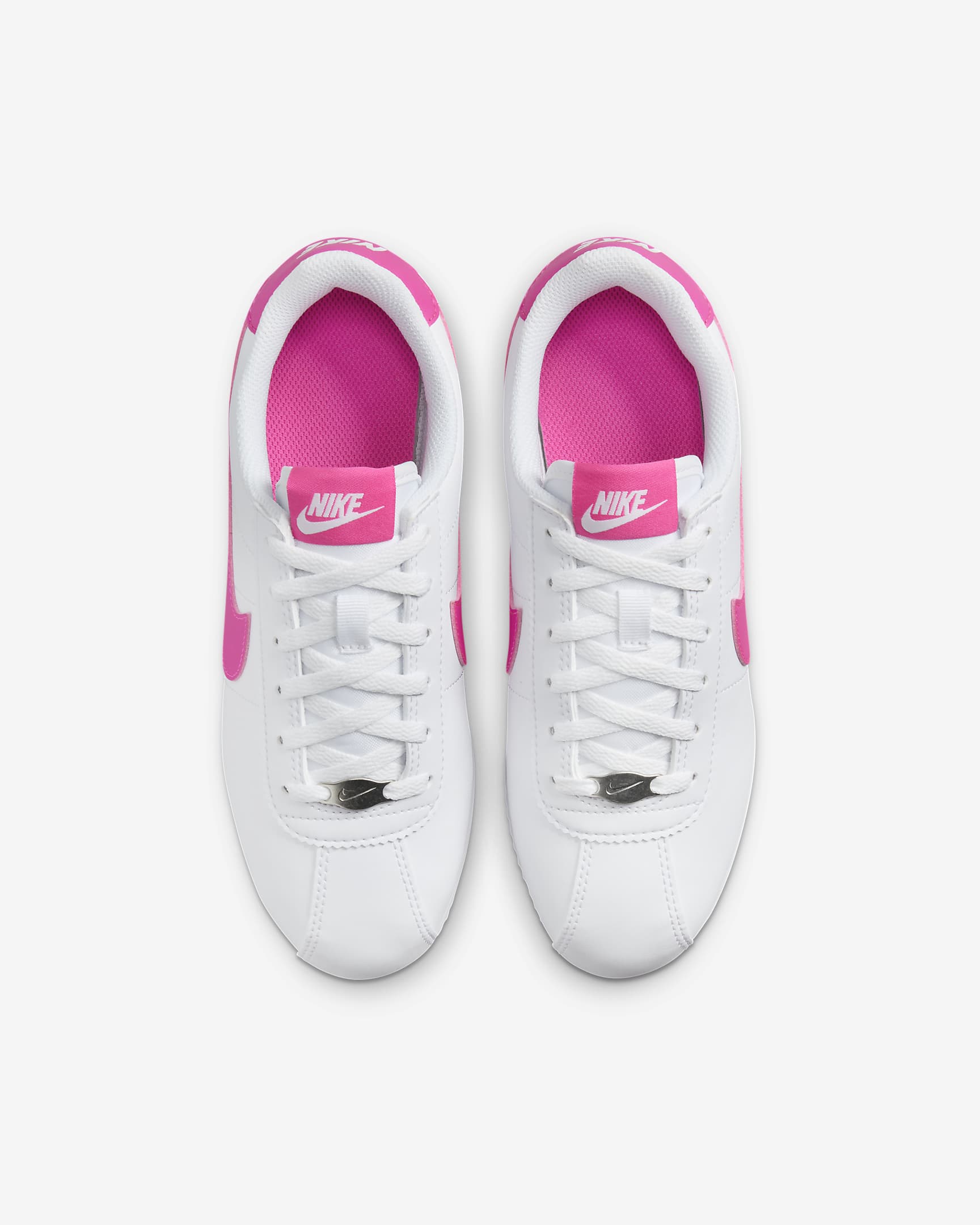 Nike Cortez Older Kids' Shoes - White/Laser Fuchsia