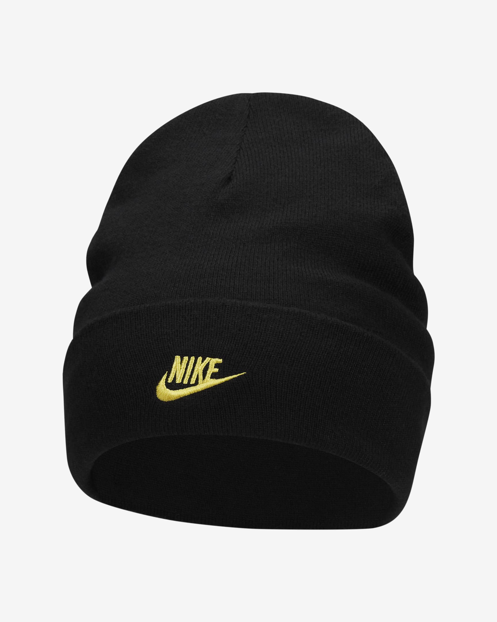 Nike Peak Kids' Reversible Tall Cuff Smiley Beanie - Black/White/Vibrant Yellow