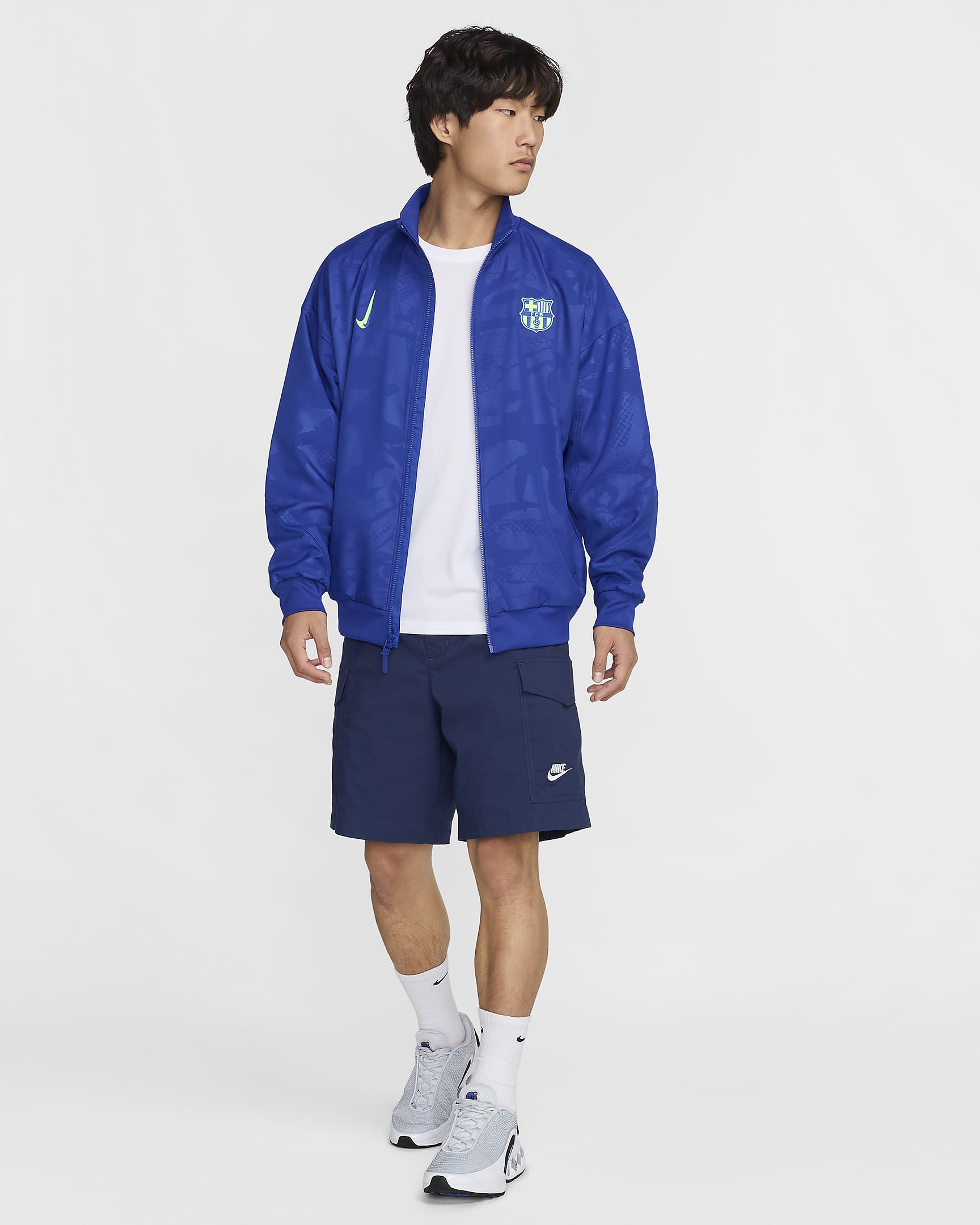 Veste de foot nationale Nike Dri-FIT FC Barcelona Strike 3e tenue pour homme - Old Royal/Lime Blast