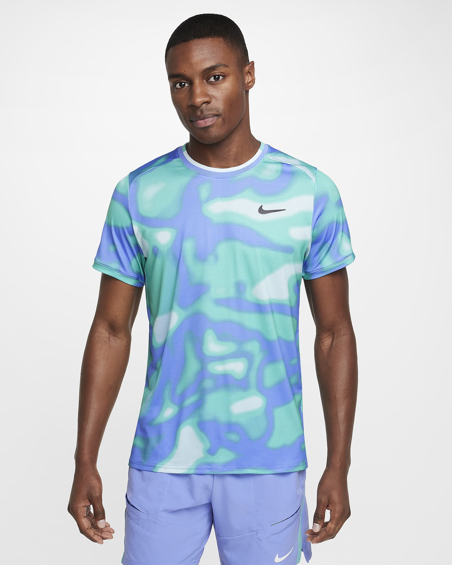 NikeCourt Advantage Men's Top - Glacier Blue/Black