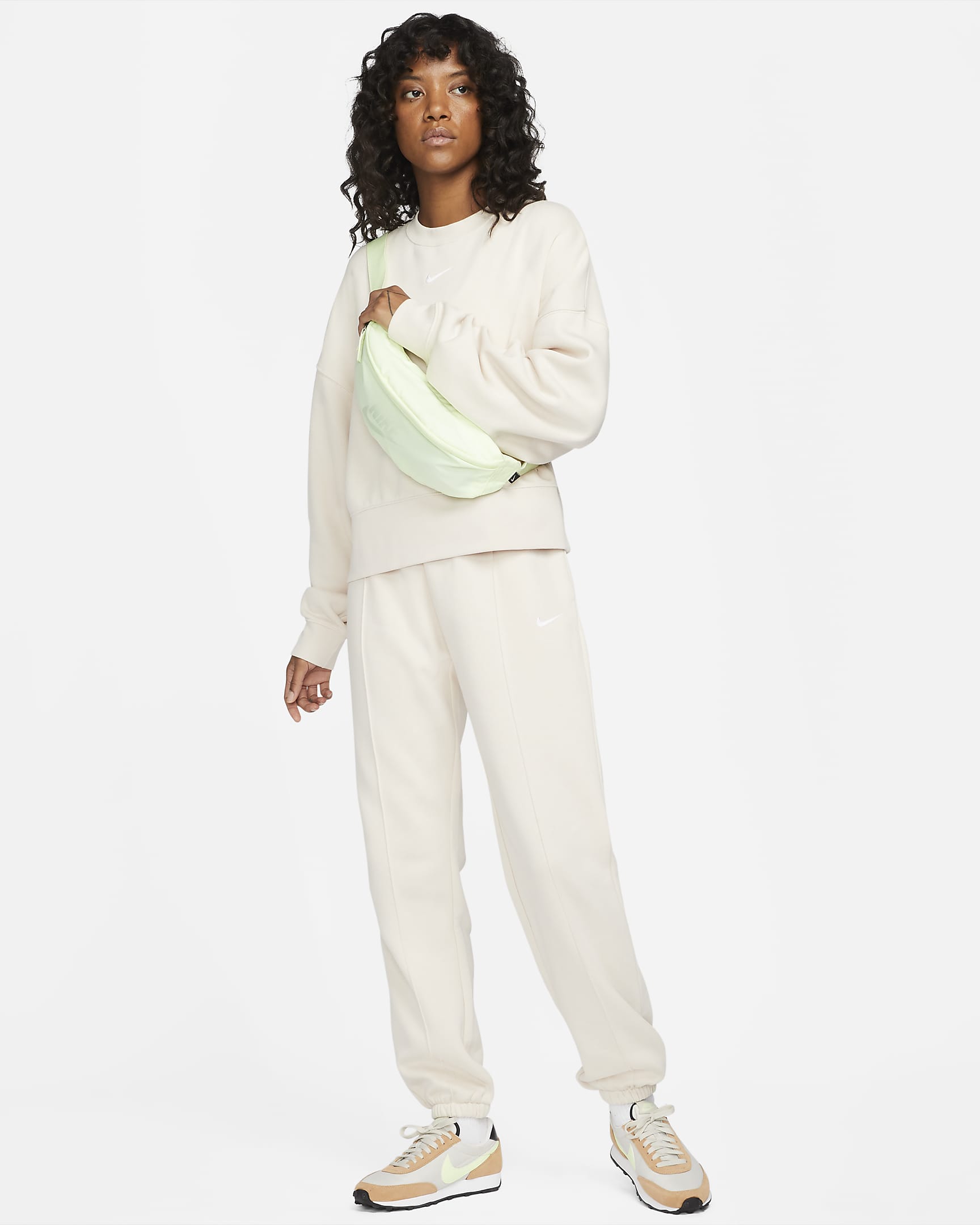 Nike Sportswear Essential Collection Women's Fleece Pants - Pearl White/White