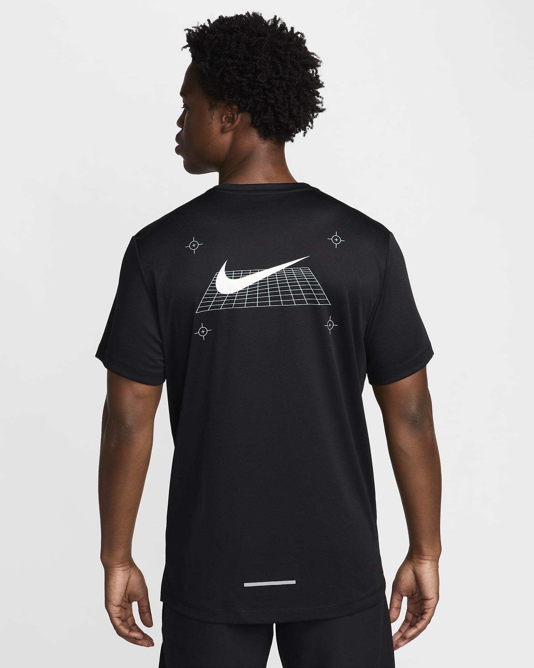 Maglia da running a manica corta con grafica Nike Miler - Uomo - Nero