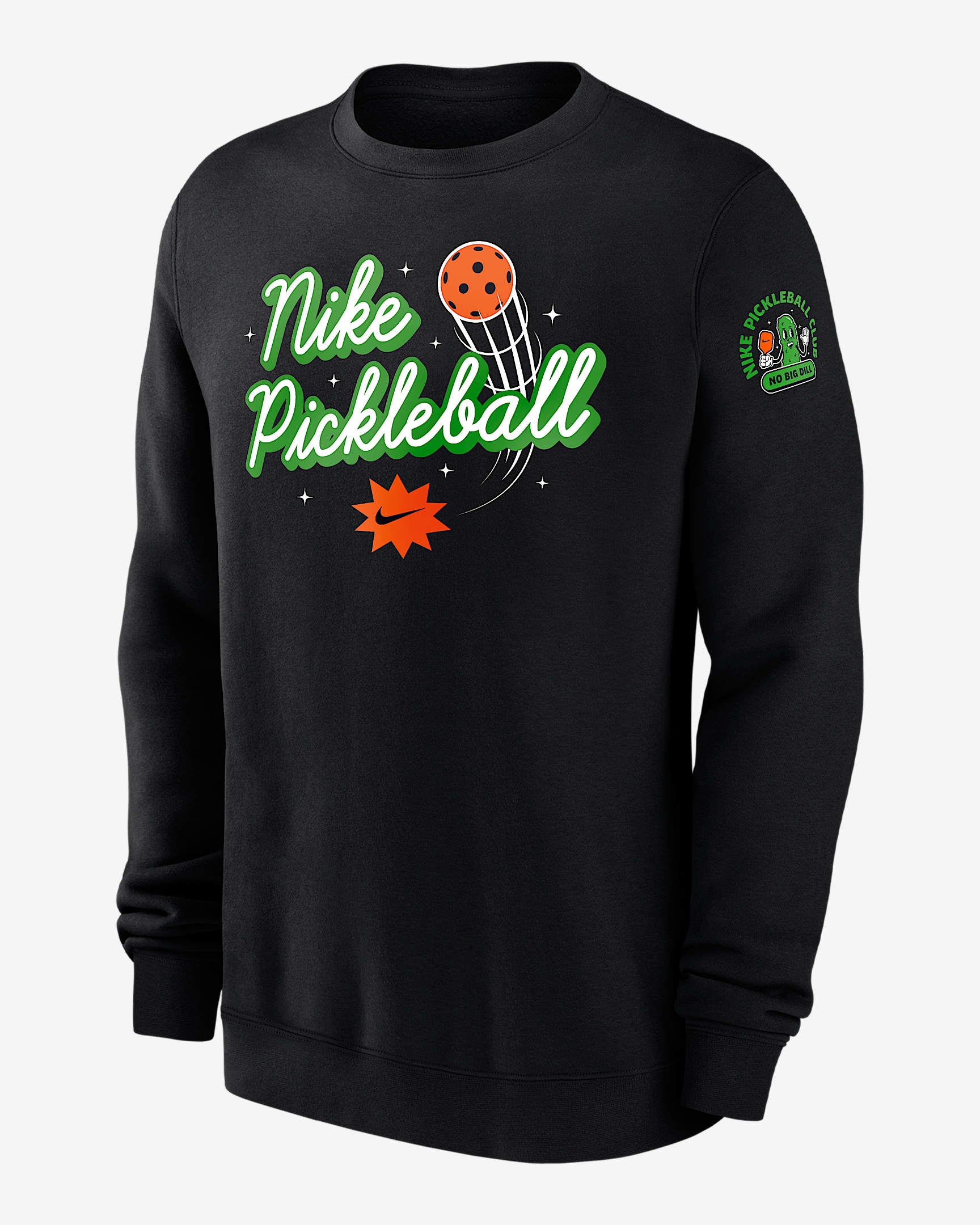 Nike Club Fleece Men's Pickleball Crew-Neck Sweatshirt - Black