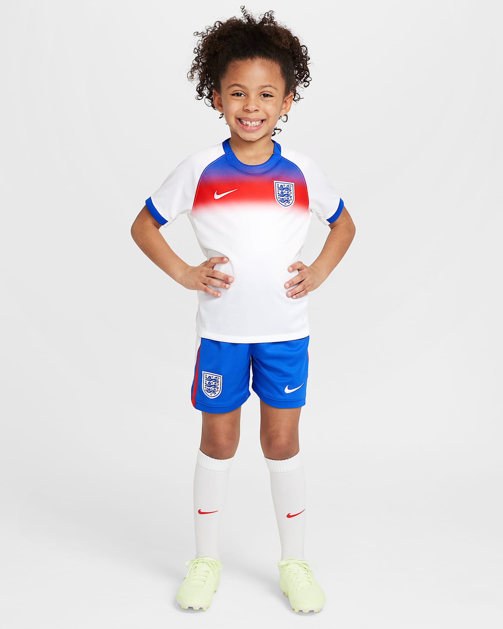 Primera equipación Stadium Inglaterra 2025/26 Equipación de tres piezas Replica Nike Football - Niño/a pequeño/a - Hyper Royal/Blanco/Challenge Red/Blanco