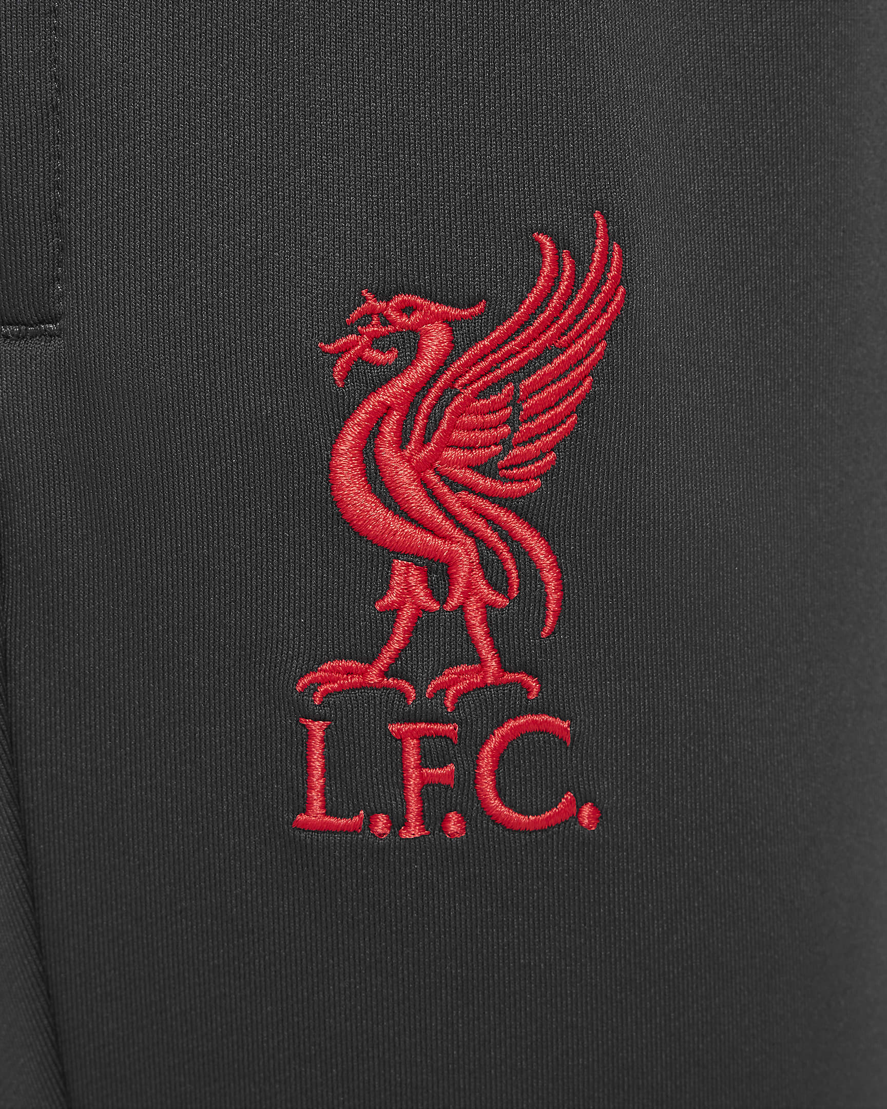 Liverpool F.C. Strike Third Older Kids' Nike Dri-FIT Football Pants - Dark Smoke Grey/Chrome Yellow/Global Red