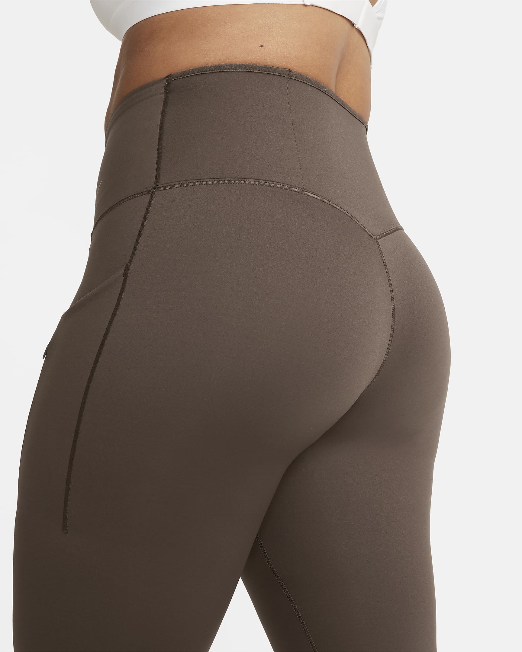 Leggings a tutta lunghezza a vita alta con tasche e sostegno elevato Nike Go – Donna - Baroque Brown/Nero