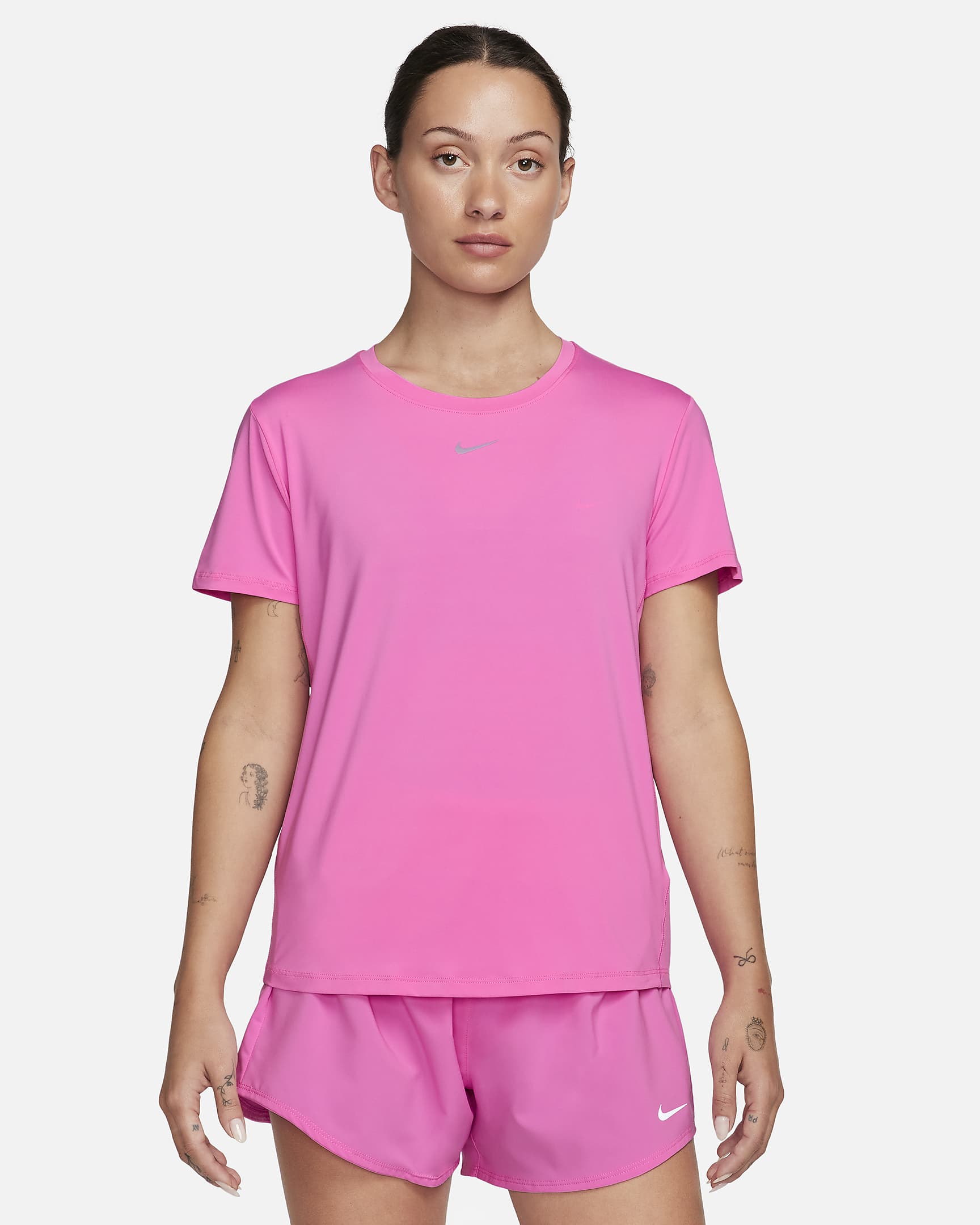 Nike One Classic Women's Dri-FIT Short-Sleeve Top - Playful Pink/Black