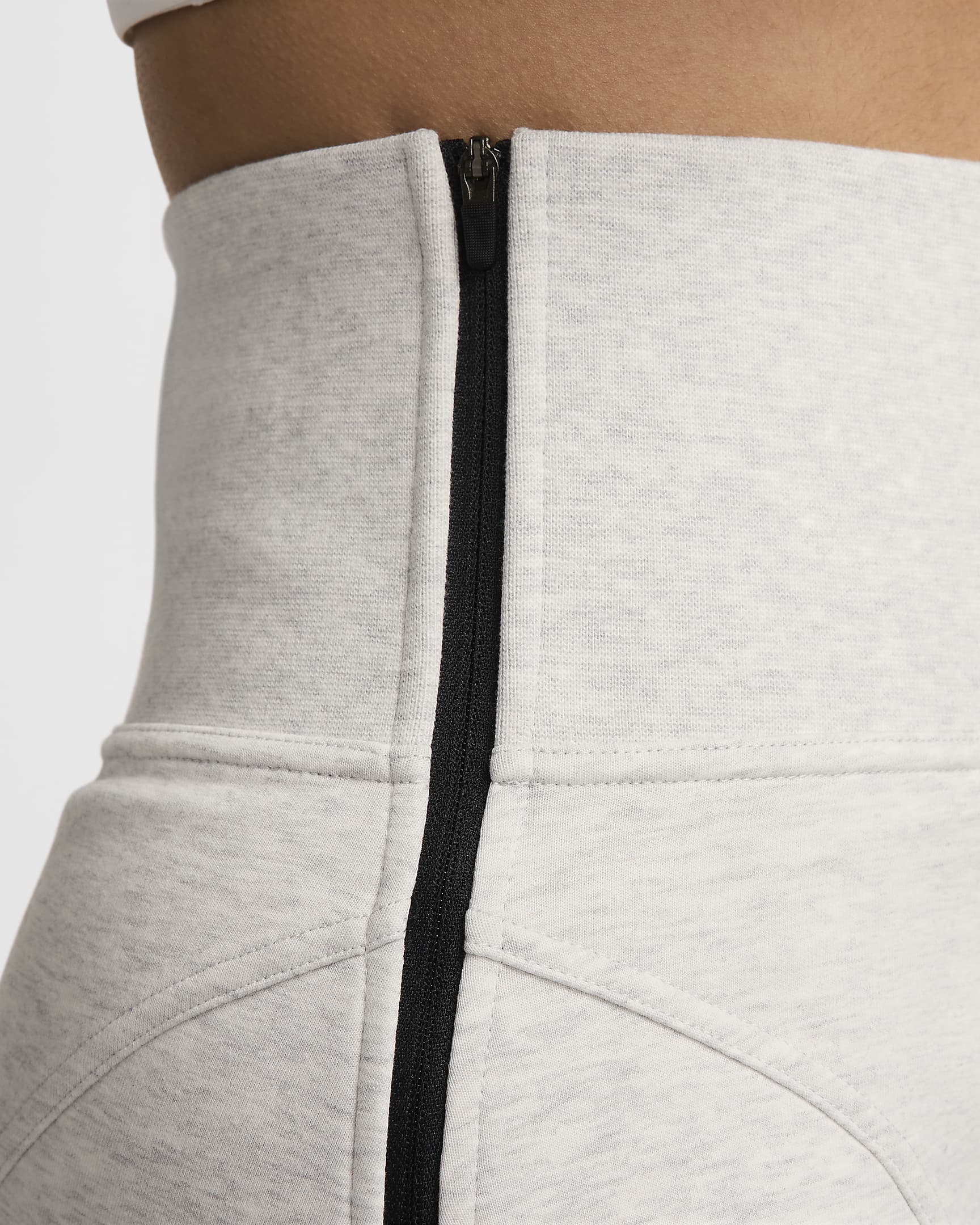 Nike Sportswear Tech Fleece Women's High-Waisted Mini Skirt - Light Grey/Heather/Black