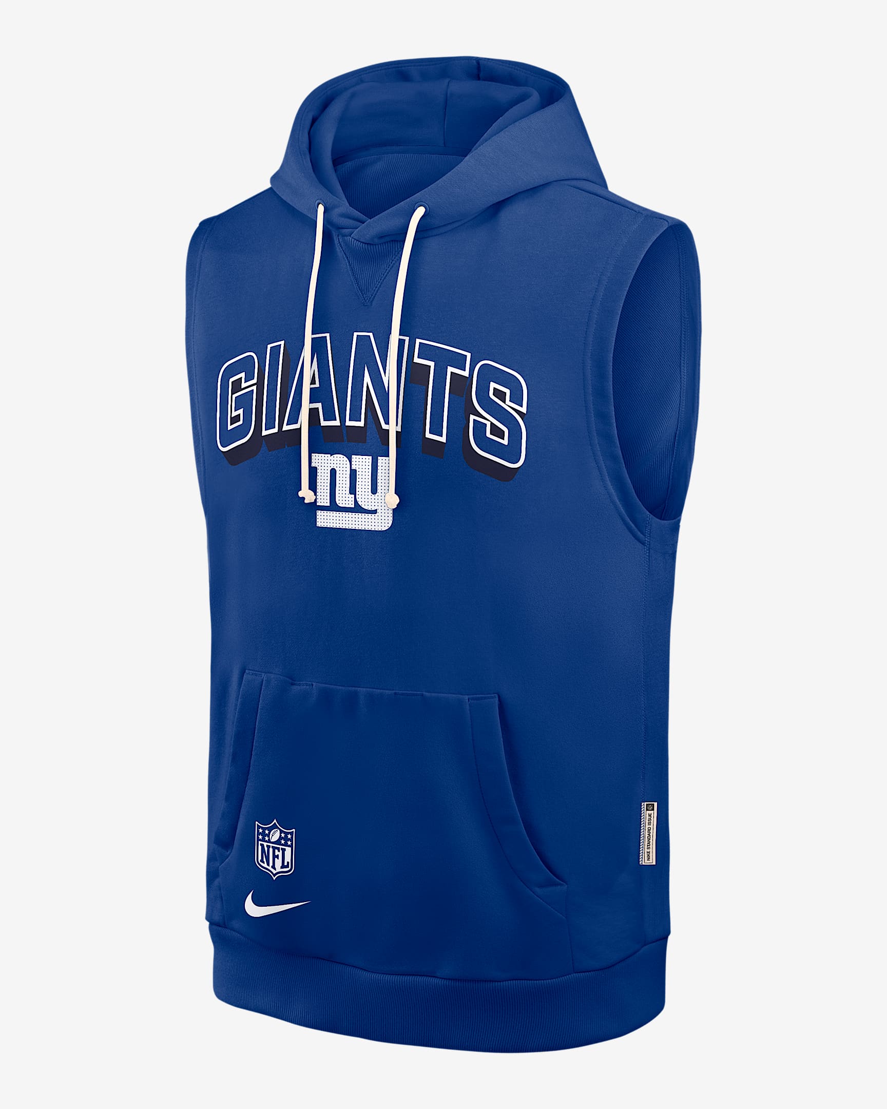Sudadera con gorro sin cierre sin mangas Nike Dri-FIT de la NFL para hombre New York Giants Sideline - Azul