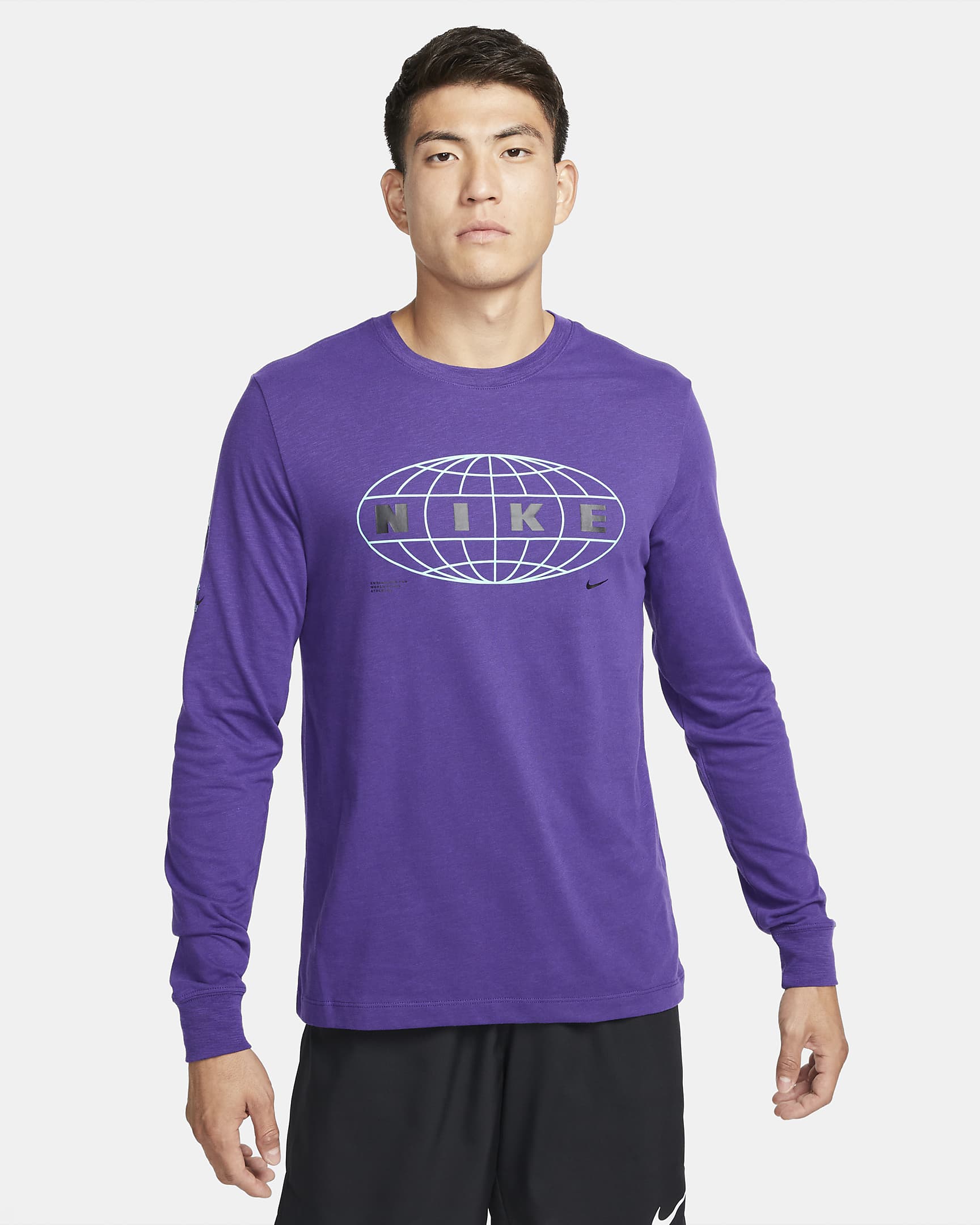 Nike Dri-FIT Men's Training Long-Sleeve T-Shirt - Court Purple/Cave Purple