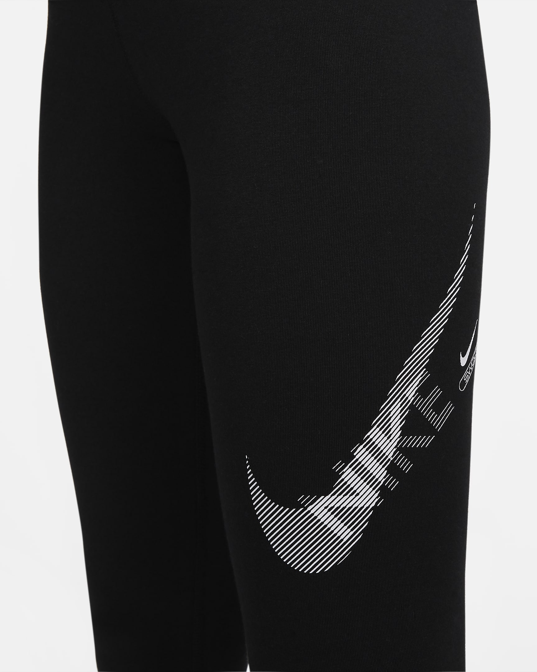 Nike Sportswear Swoosh-leggings med høj talje til kvinder - sort/hvid