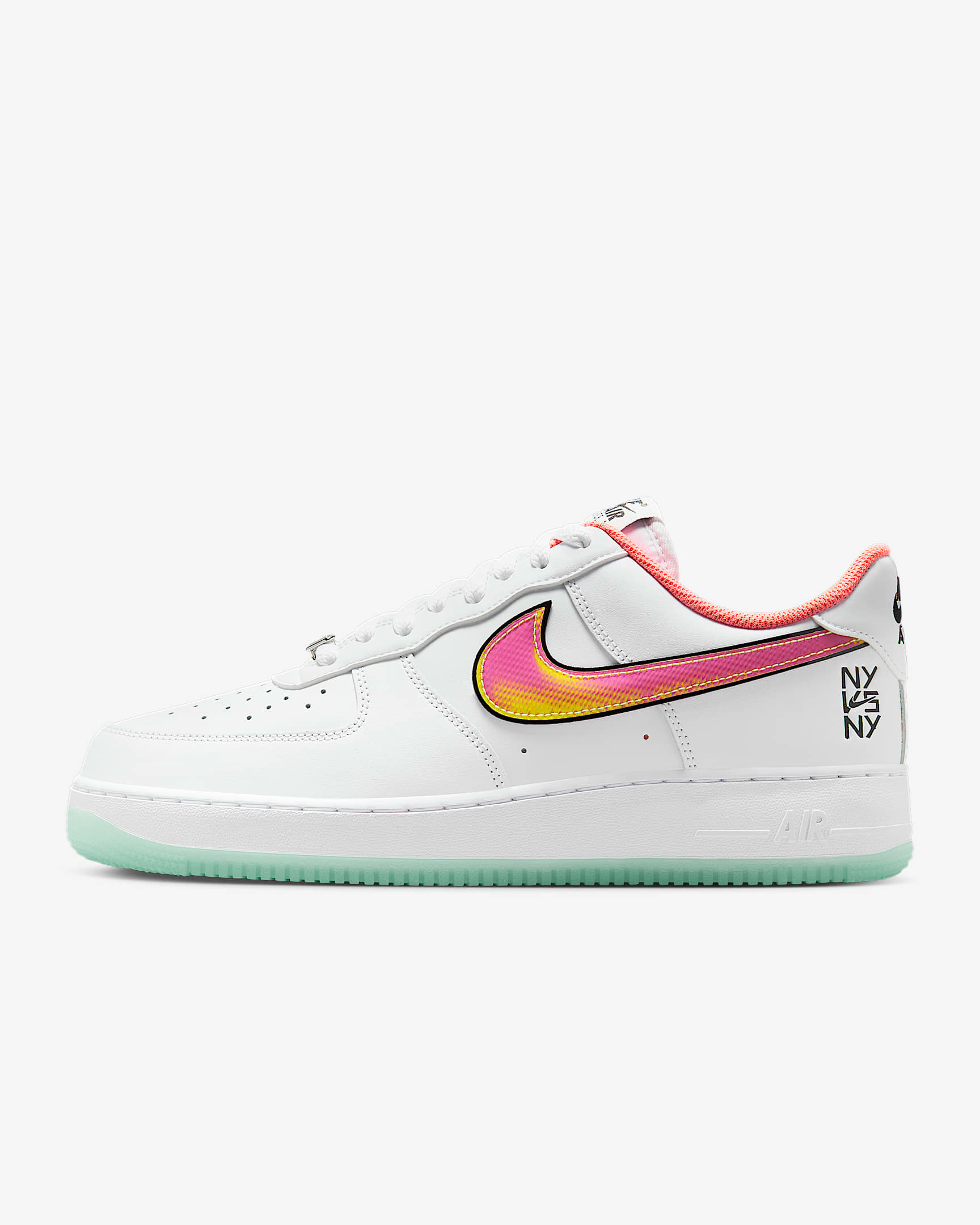 Nike Air Force 1 '07 Men's Shoes - White/Green Glow/Light Laser Orange/Crimson Pulse
