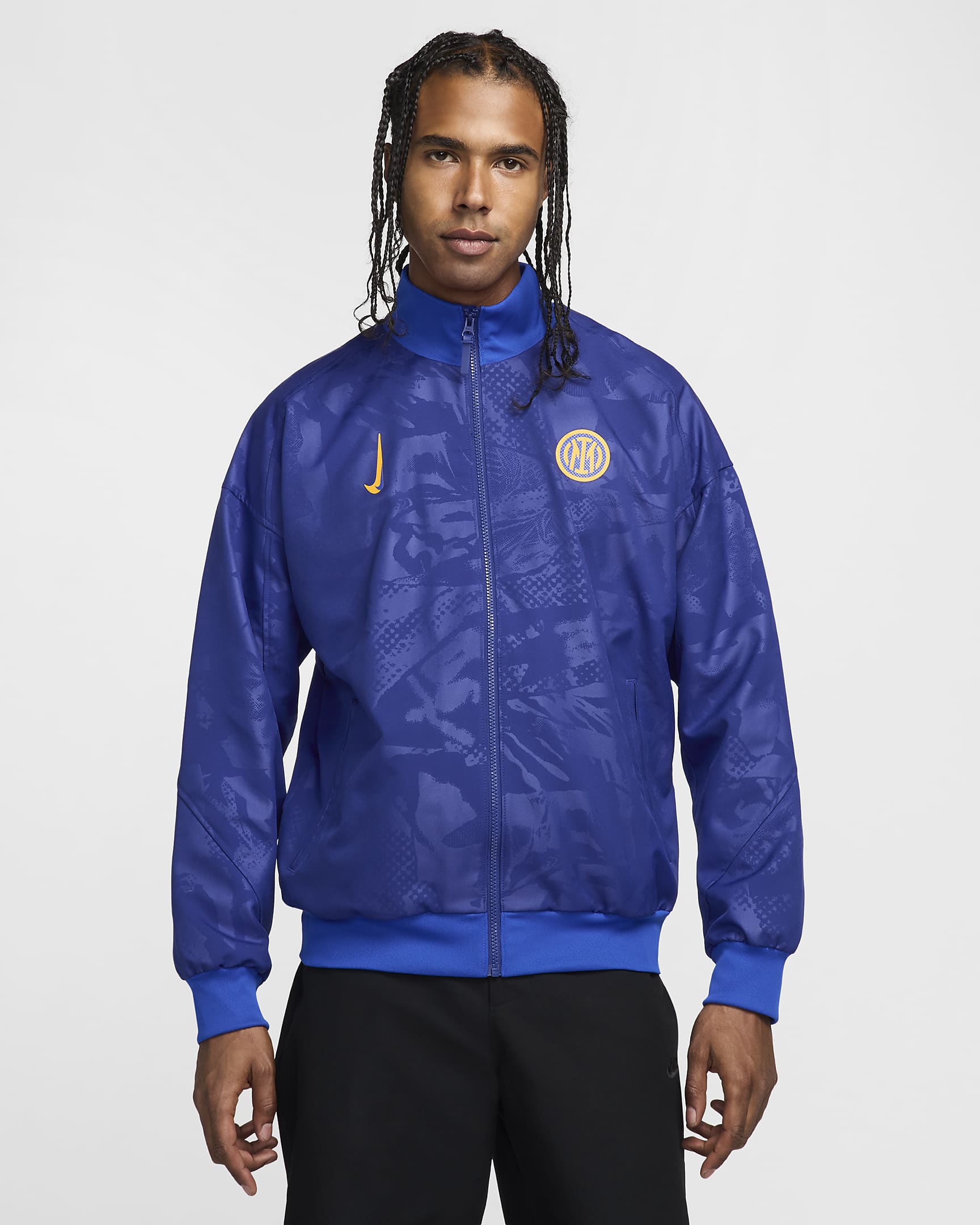 Inter Milan Strike Third Men's Nike Dri-FIT Football Anthem Jacket - Deep Royal Blue/Lyon Blue/University Gold