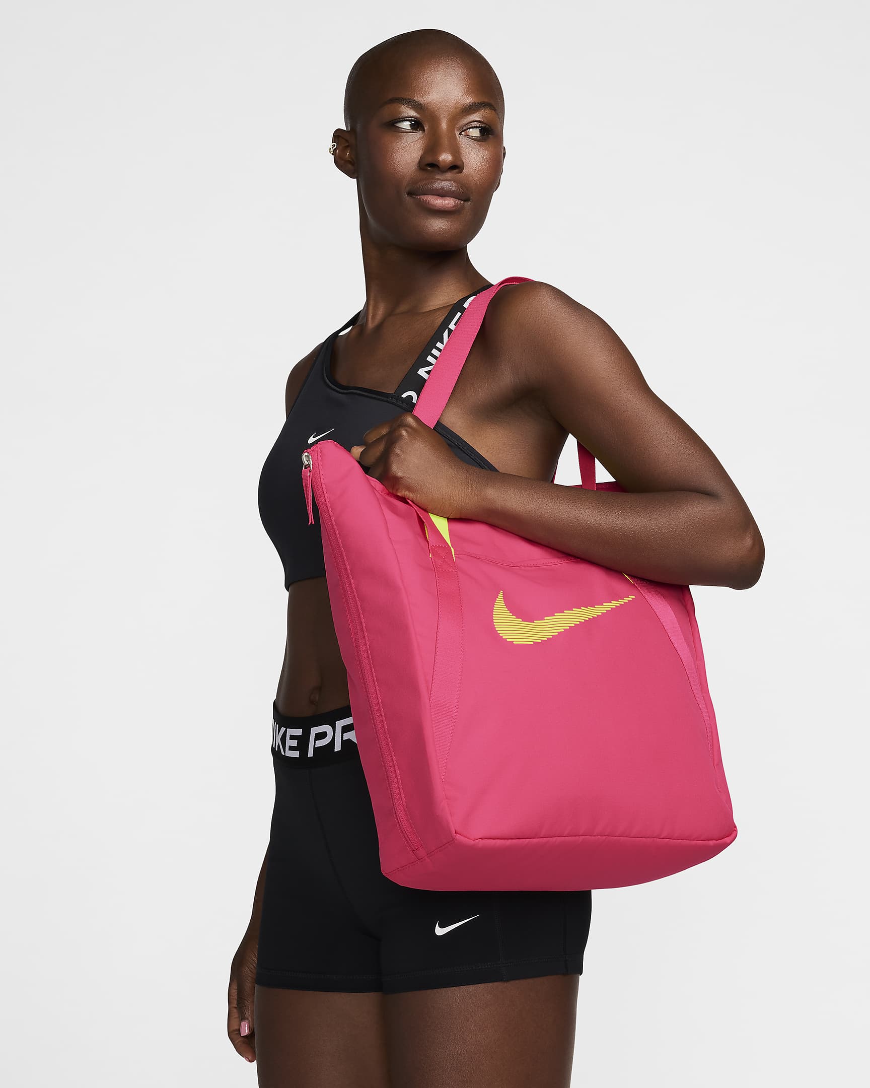 Nike Bolsa de mano para el gimnasio (28 l) - Aster Pink/Volt/Volt