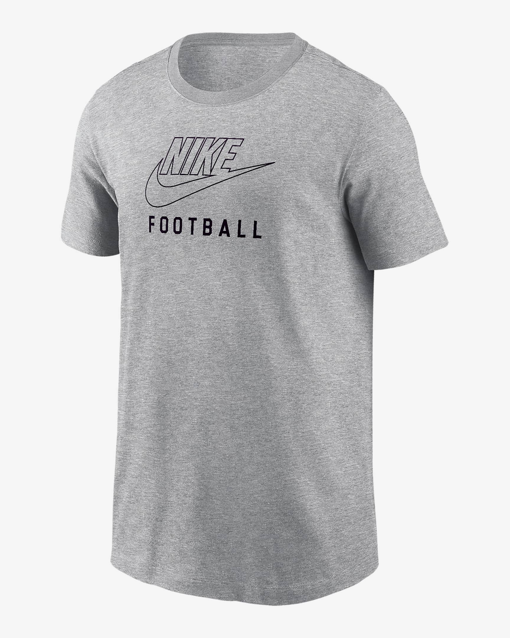 Nike Swoosh Big Kids' Football T-Shirt - Dark Grey Heather