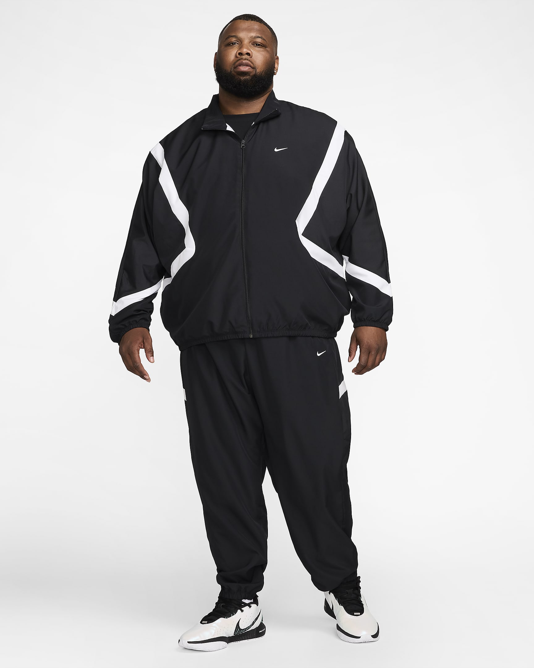 Nike Icon Men's Woven Basketball Jacket - Black/Black/White/White